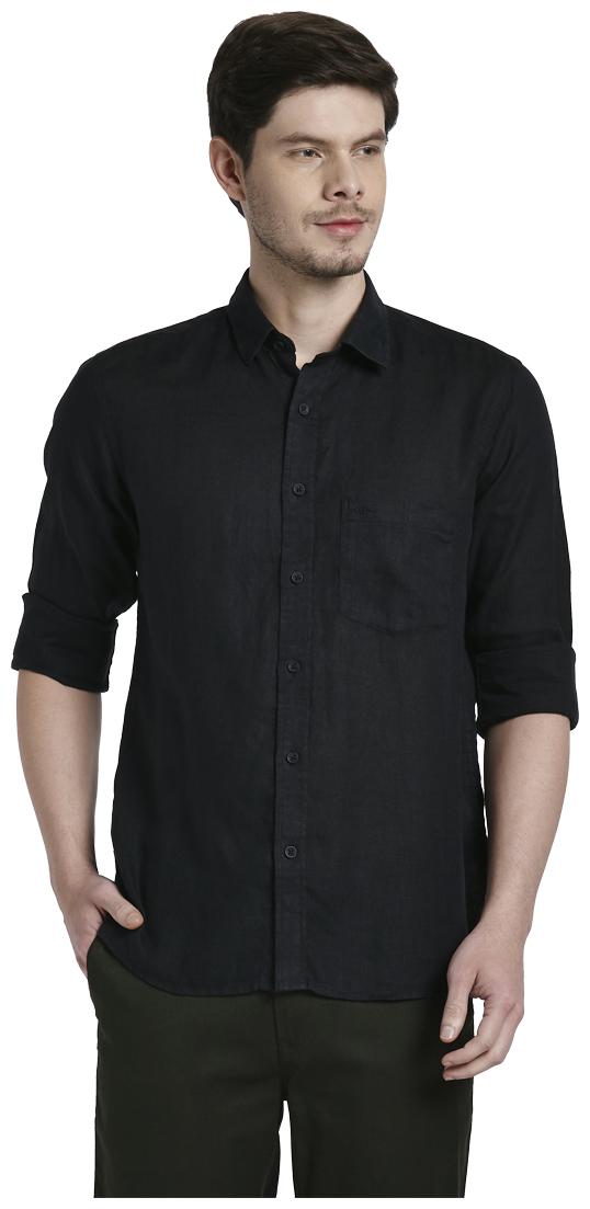 

ColorPlus Men Black Solid Regular Fit Casual Shirt