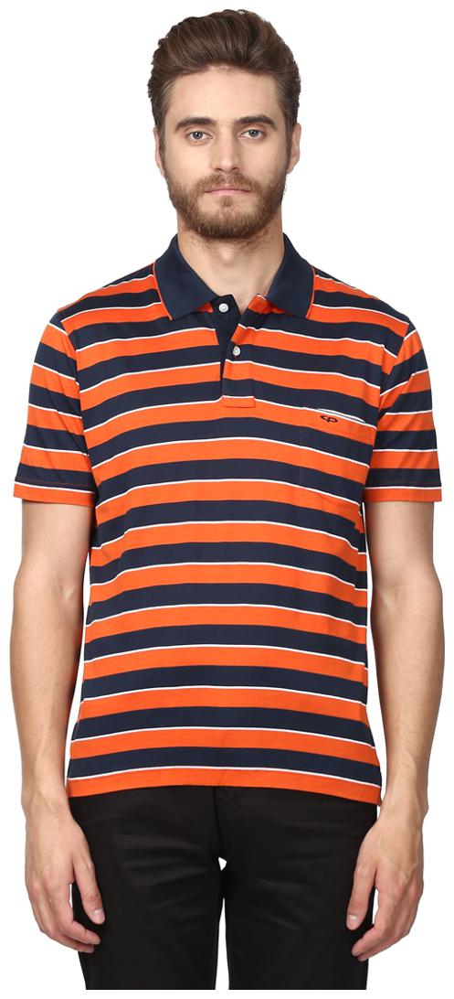 

ColorPlus Men Orange Regular fit Cotton Polo collar T-Shirt - Pack Of 1