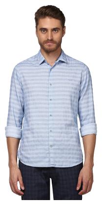 

ColorPlus Men Blue Solid Regular Fit Casual Shirt