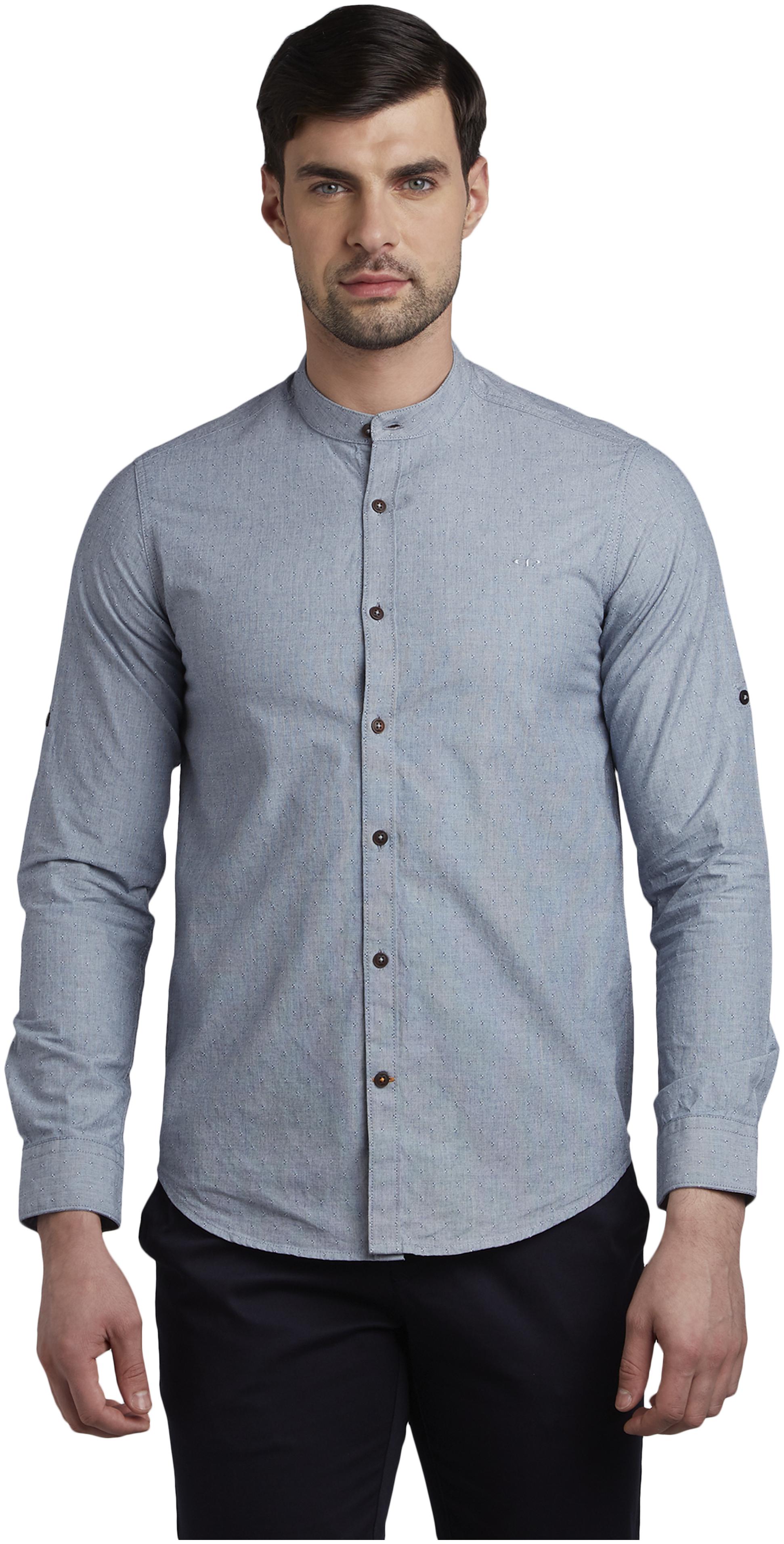 

ColorPlus Men Blue Solid Slim Fit Casual Shirt
