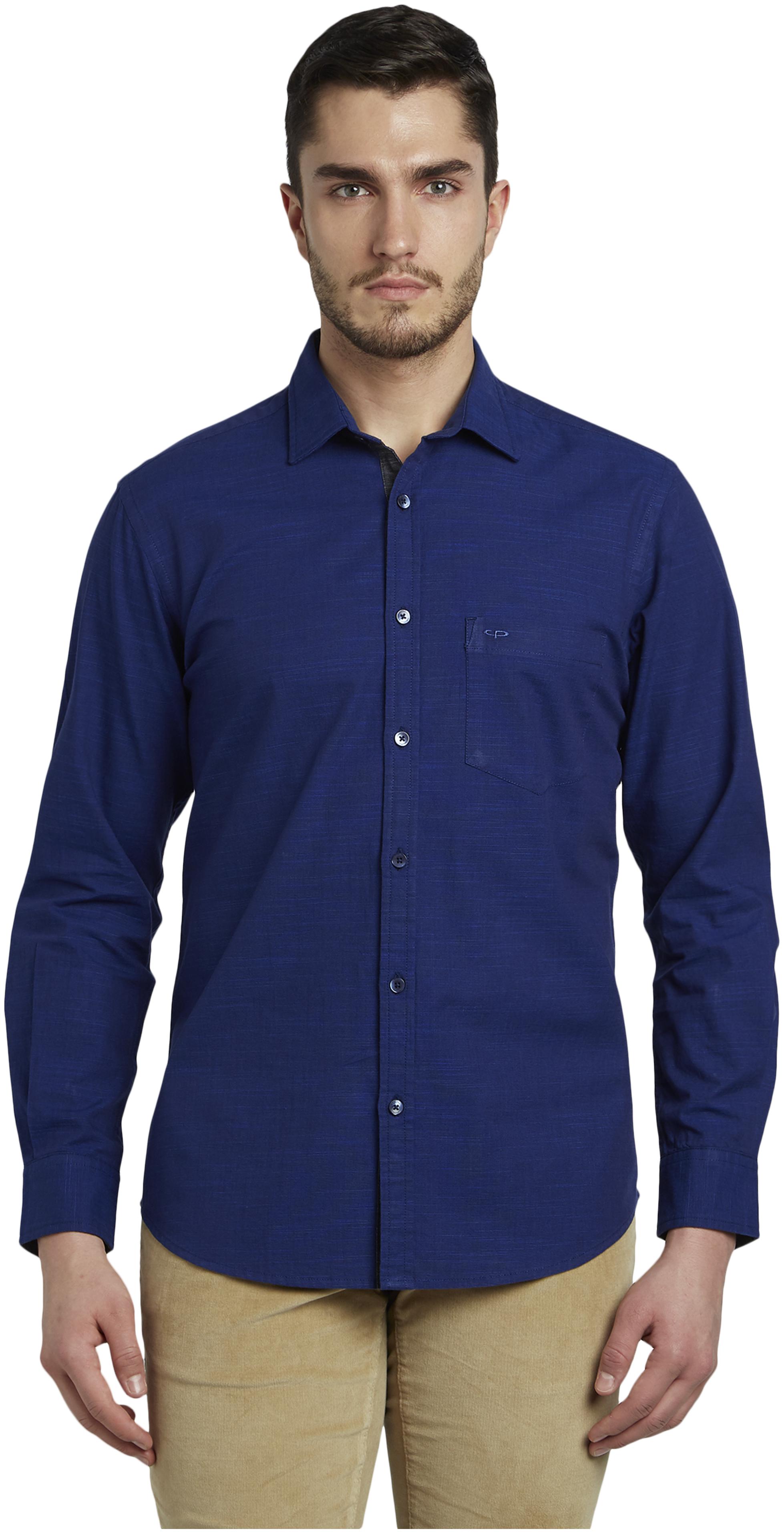 

ColorPlus Men Blue Solid Regular Fit Casual Shirt