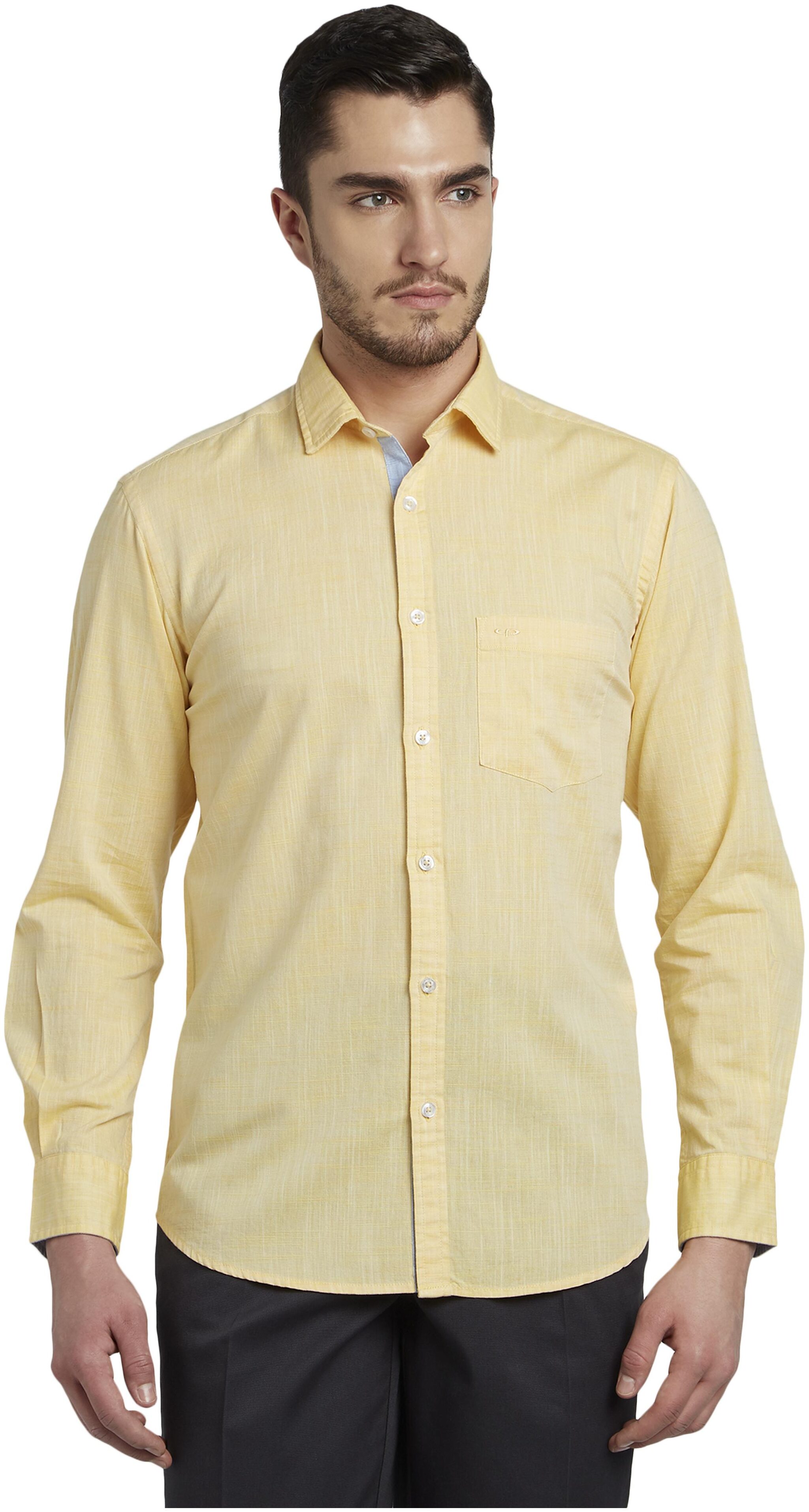 

ColorPlus Men Yellow Solid Regular Fit Casual Shirt