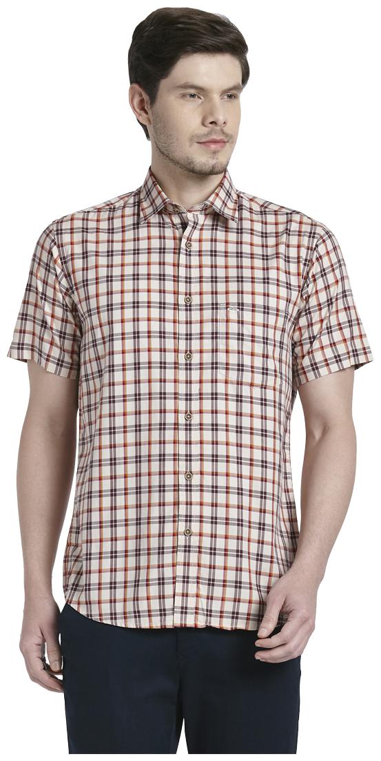 

ColorPlus Men Beige Checked Regular Fit Casual Shirt