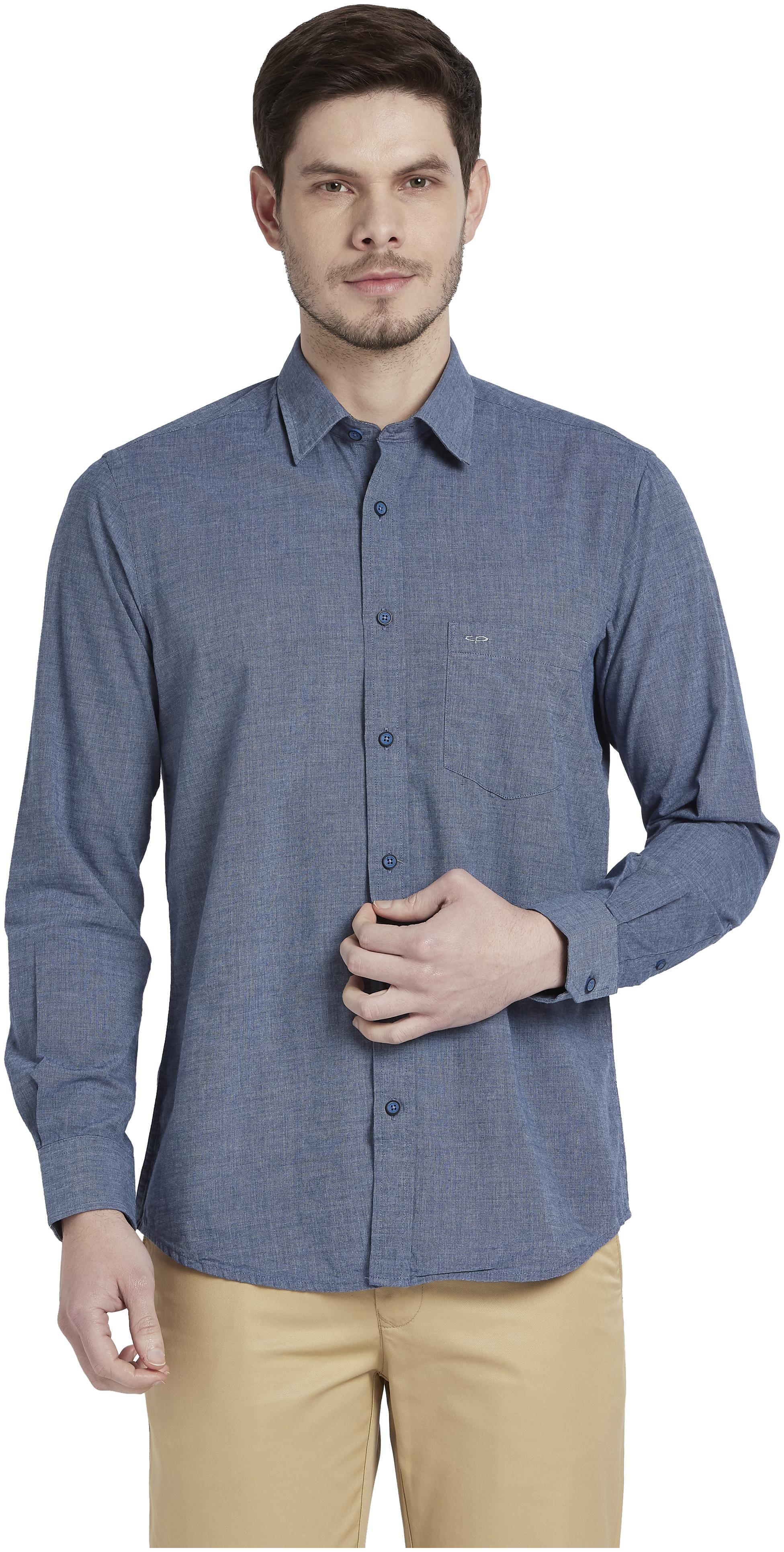 

ColorPlus Men Blue Solid Regular Fit Casual Shirt