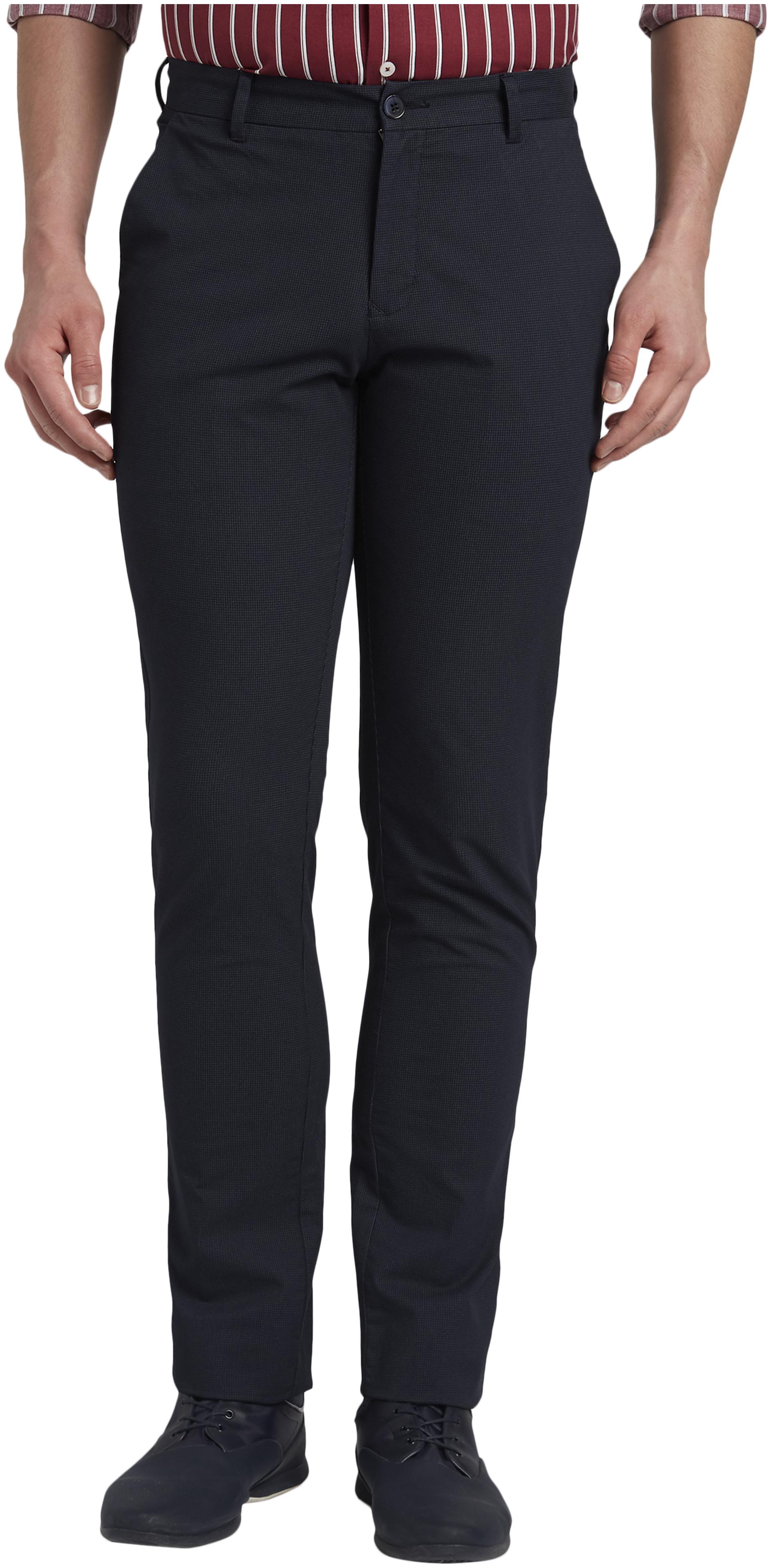 

ColorPlus Men Navy blue Checked Regular fit Regular trousers