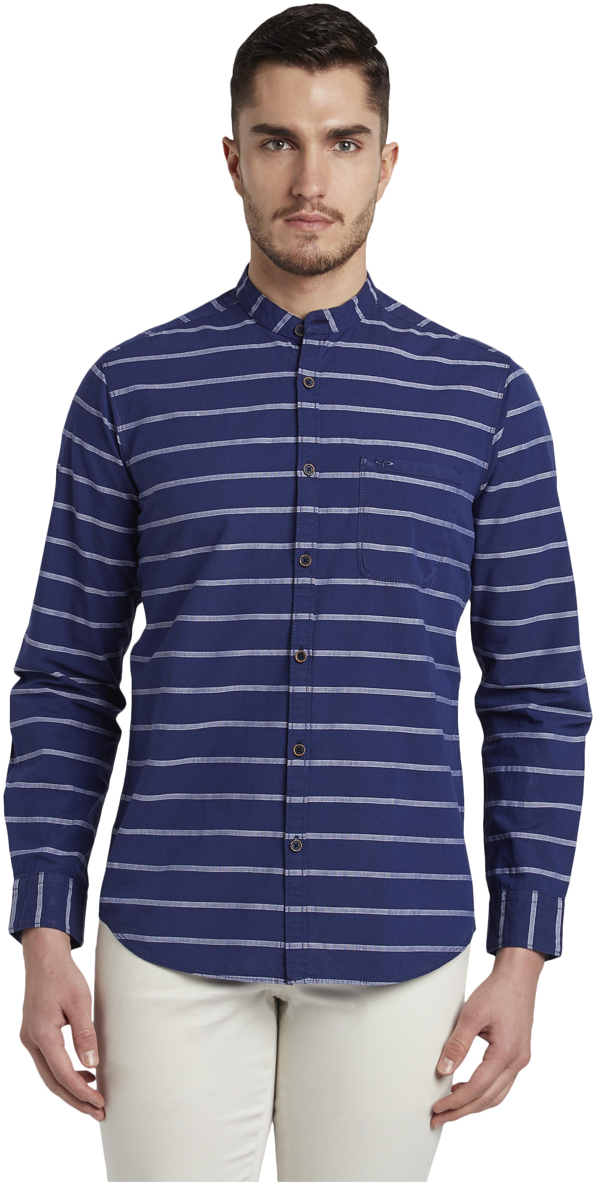 

ColorPlus Men Blue Printed Regular Fit Casual Shirt