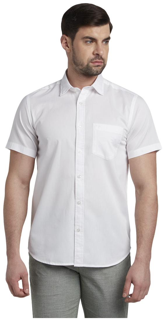 

ColorPlus Men White Solid Slim Fit Casual Shirt