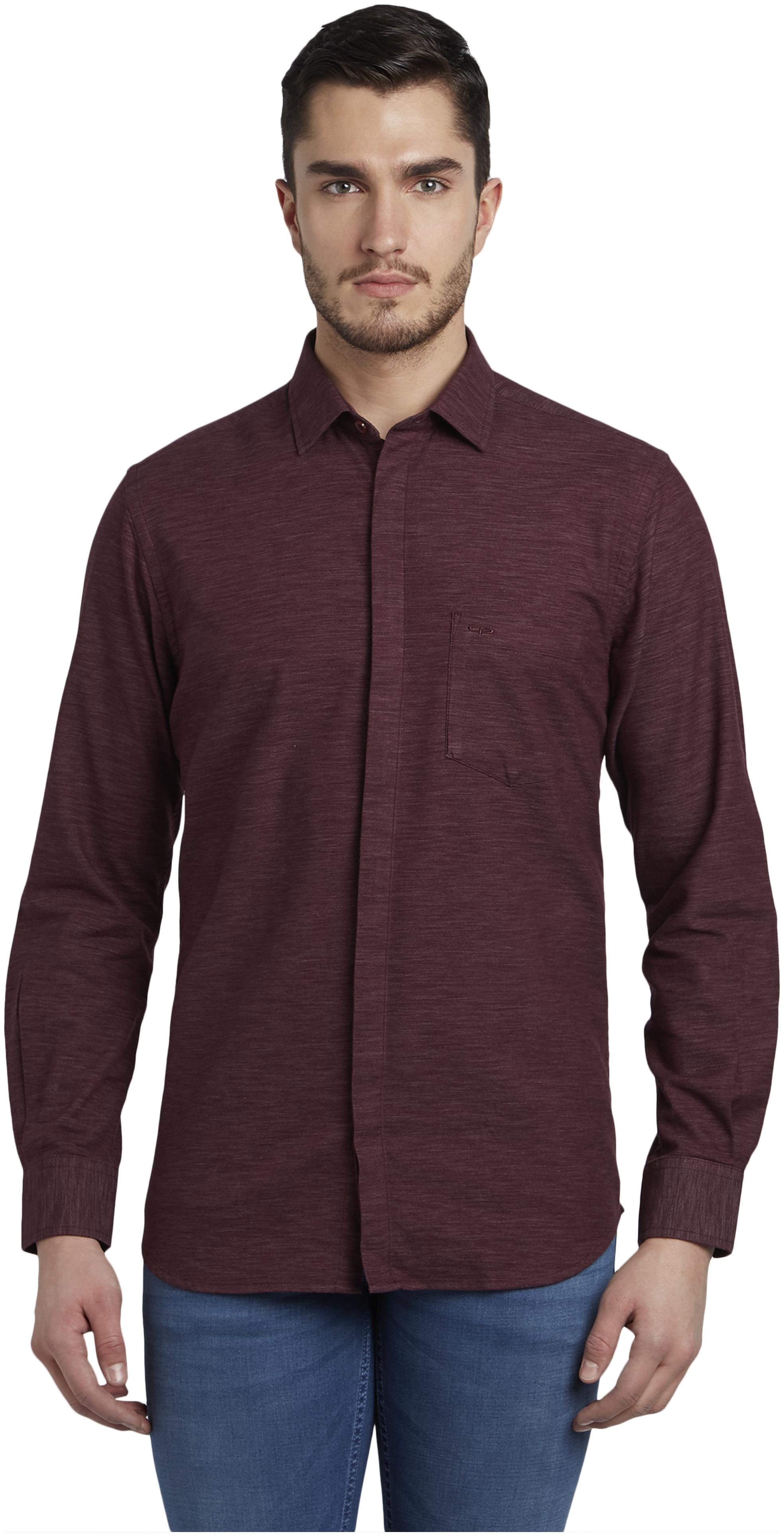 

ColorPlus Men Maroon Solid Regular Fit Casual Shirt