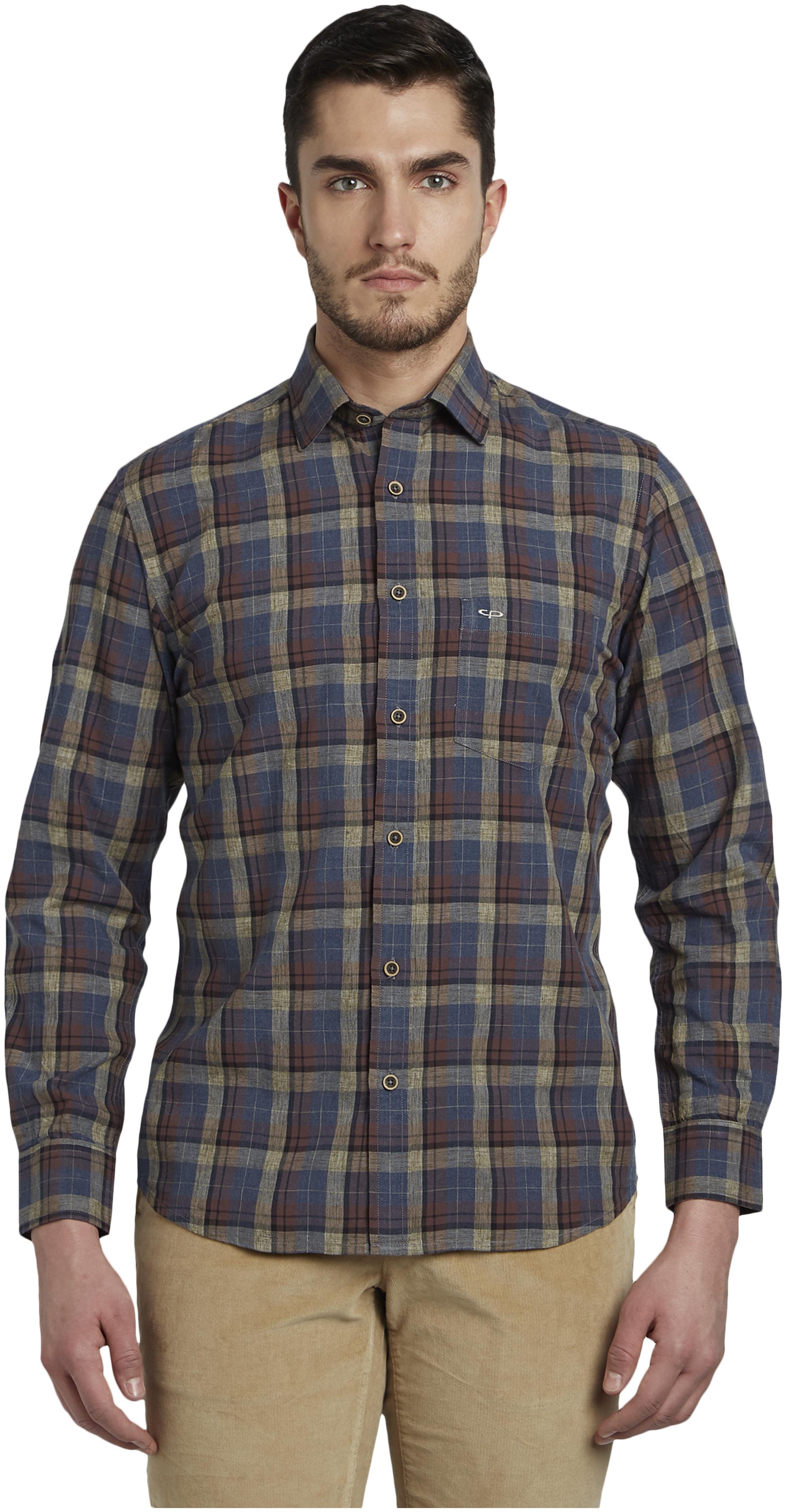 

ColorPlus Men Brown Checked Regular Fit Casual Shirt