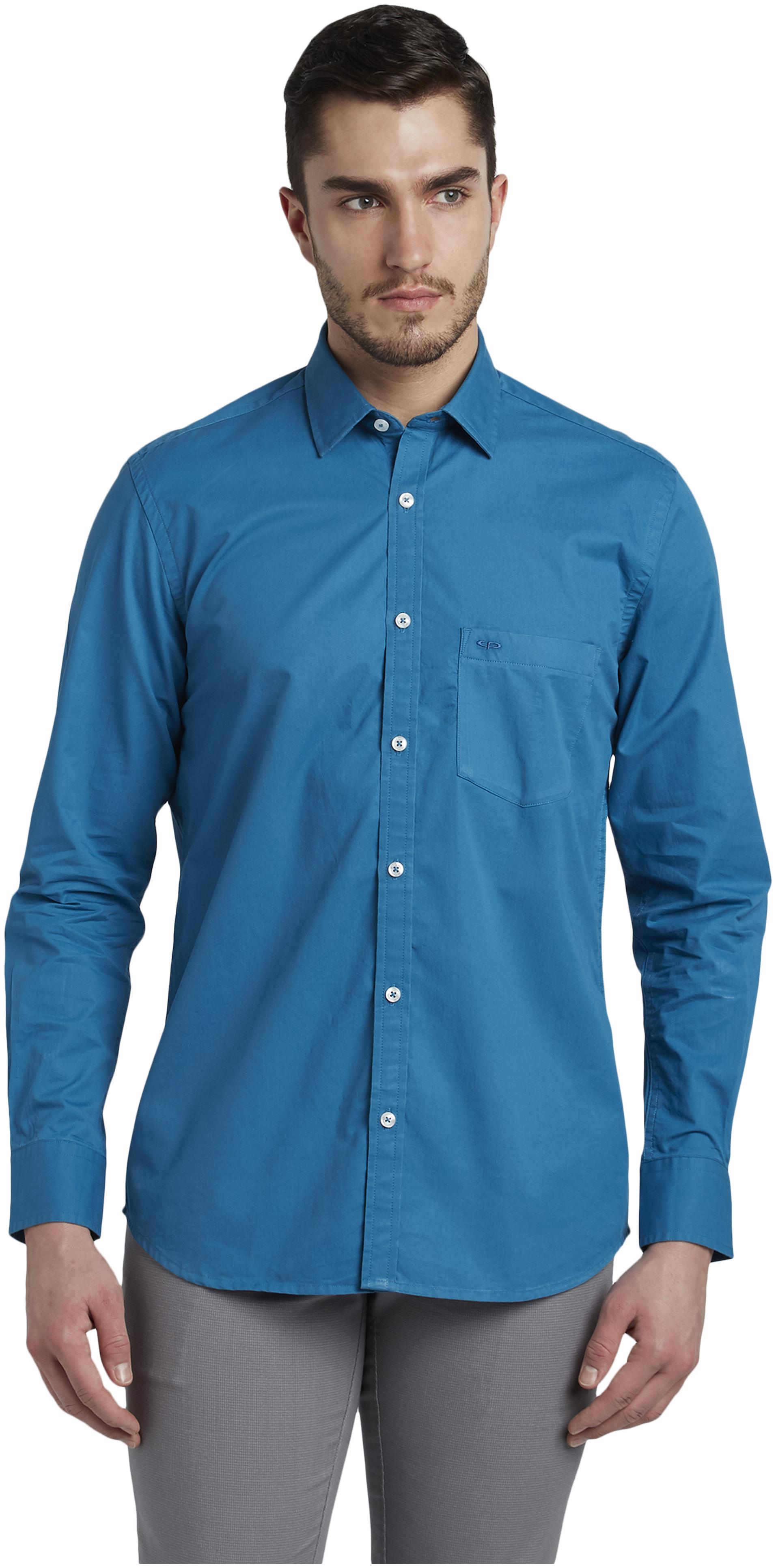 

ColorPlus Men Blue Solid Regular Fit Casual Shirt