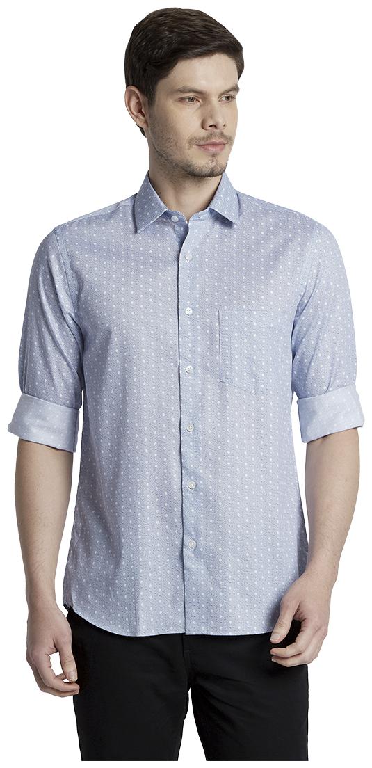

ColorPlus Men Blue Printed Regular Fit Casual Shirt
