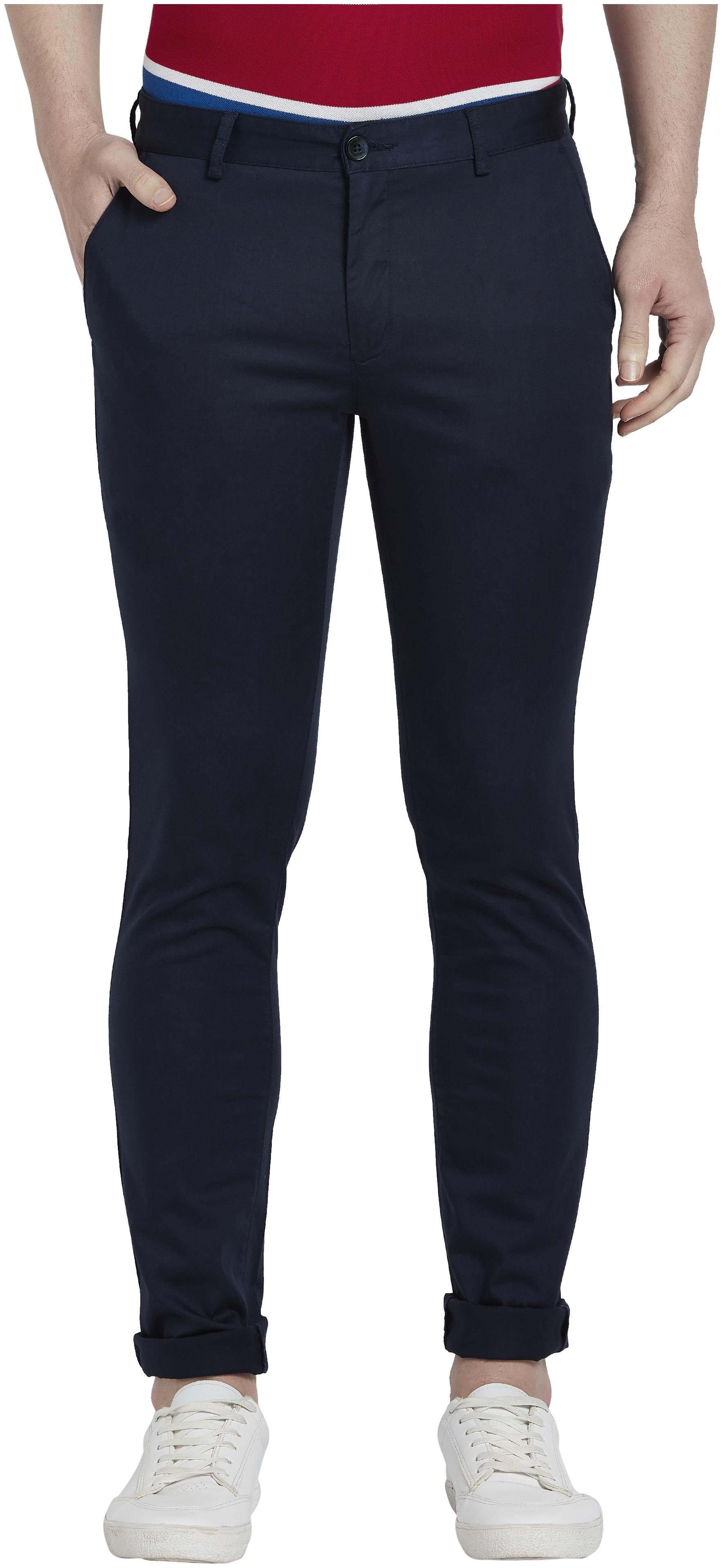 

ColorPlus Men Navy blue Solid Regular fit Regular trousers