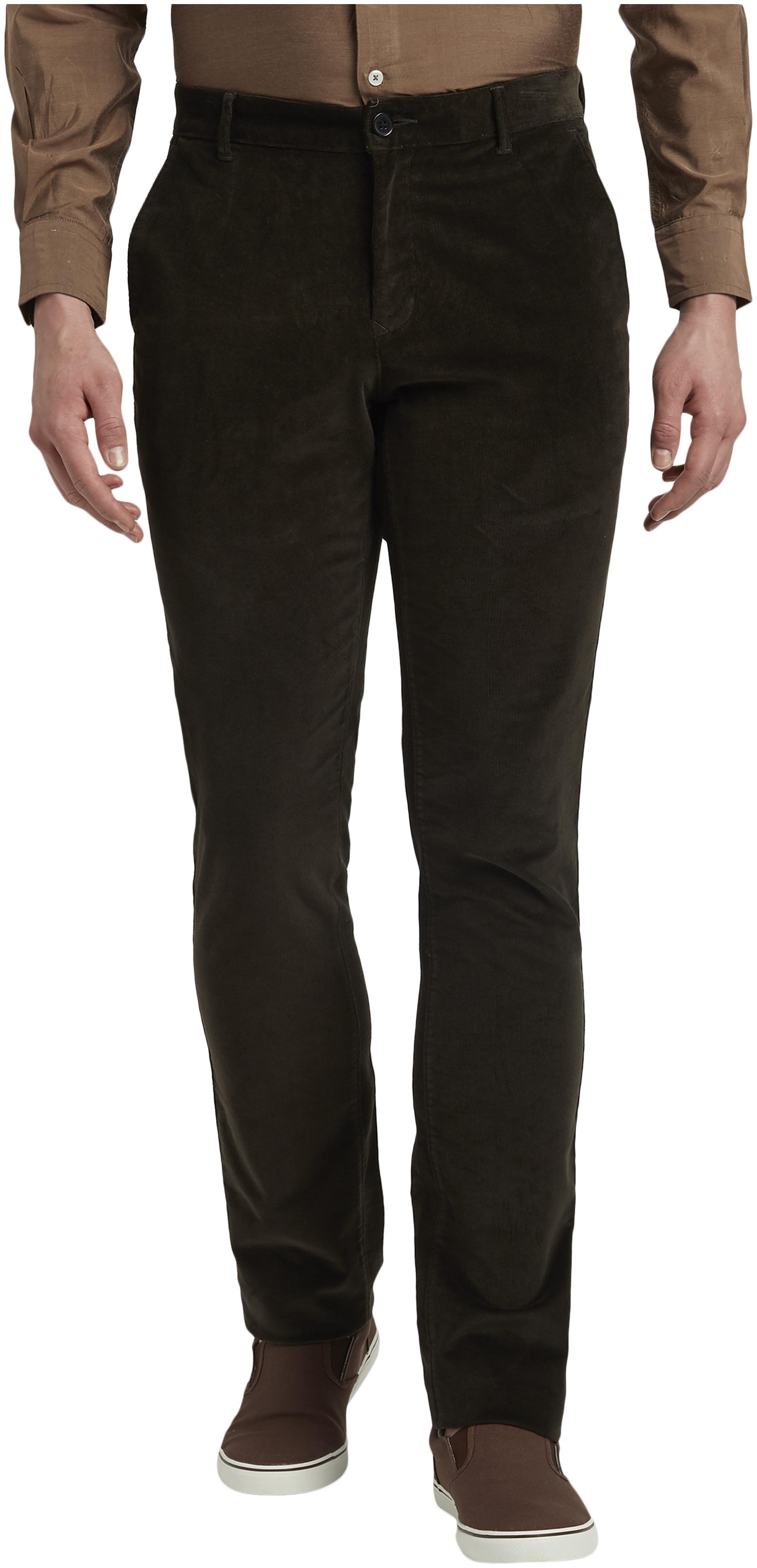 

ColorPlus Men Green Solid Regular fit Regular trousers