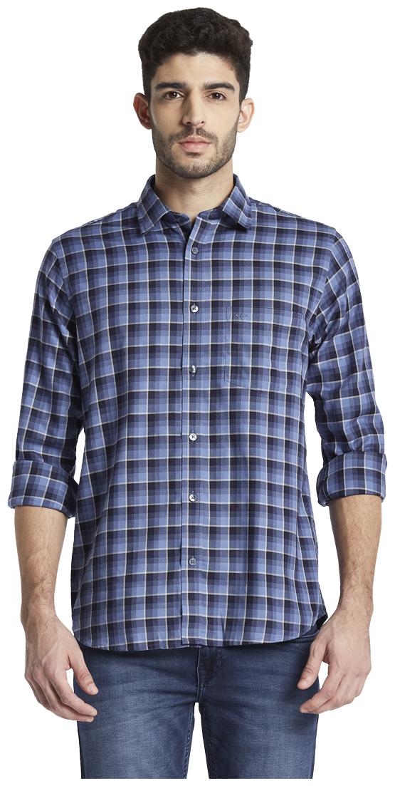 

ColorPlus Men Blue Checked Regular Fit Casual Shirt