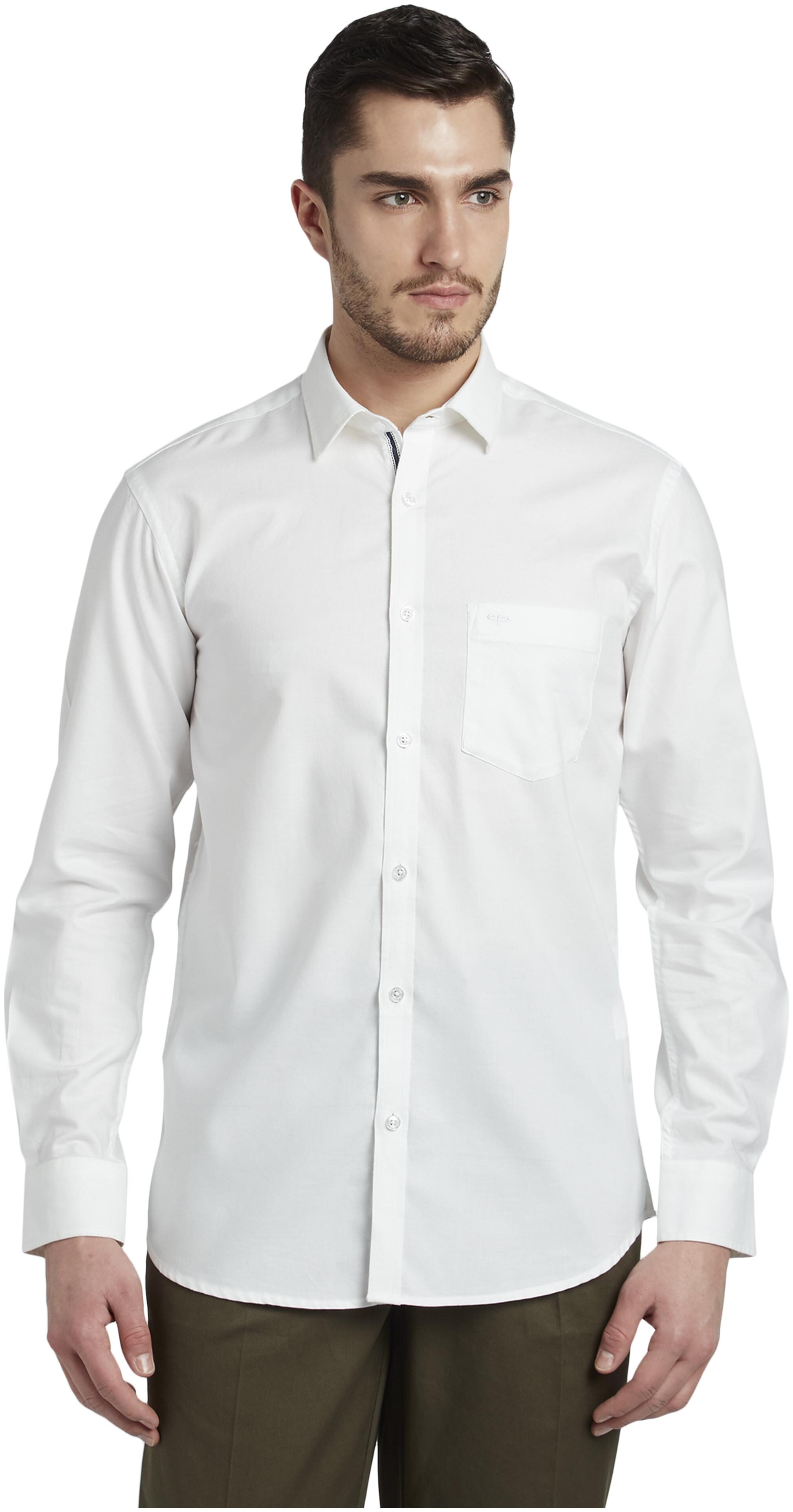 

ColorPlus Men White Solid Regular Fit Casual Shirt