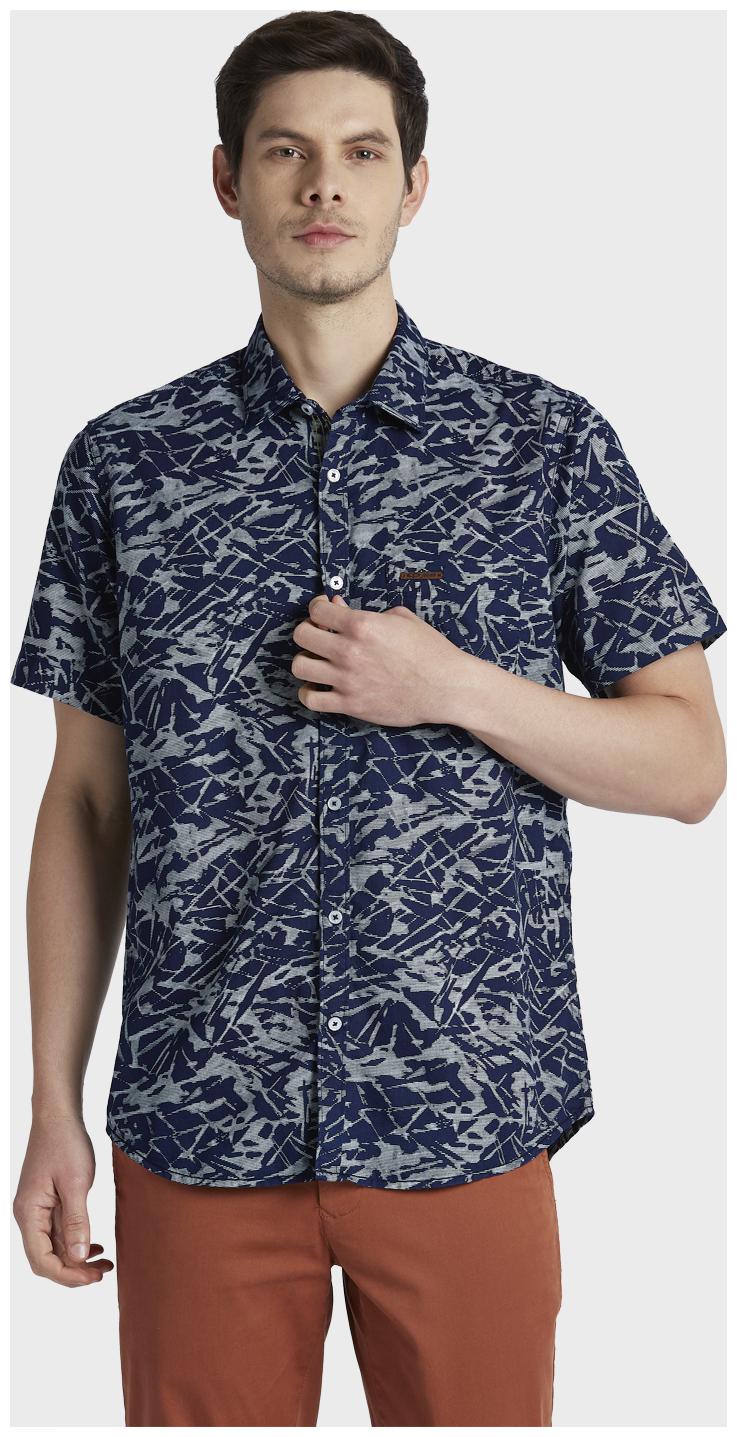 

ColorPlus Men Blue Printed Regular Fit Casual Shirt