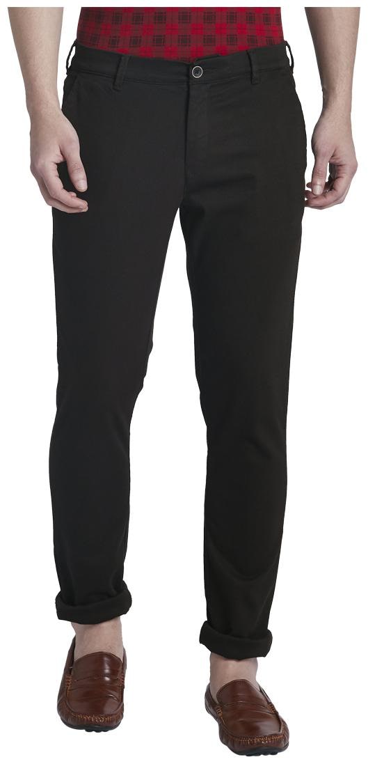 

ColorPlus Men Black Solid Regular fit Regular trousers