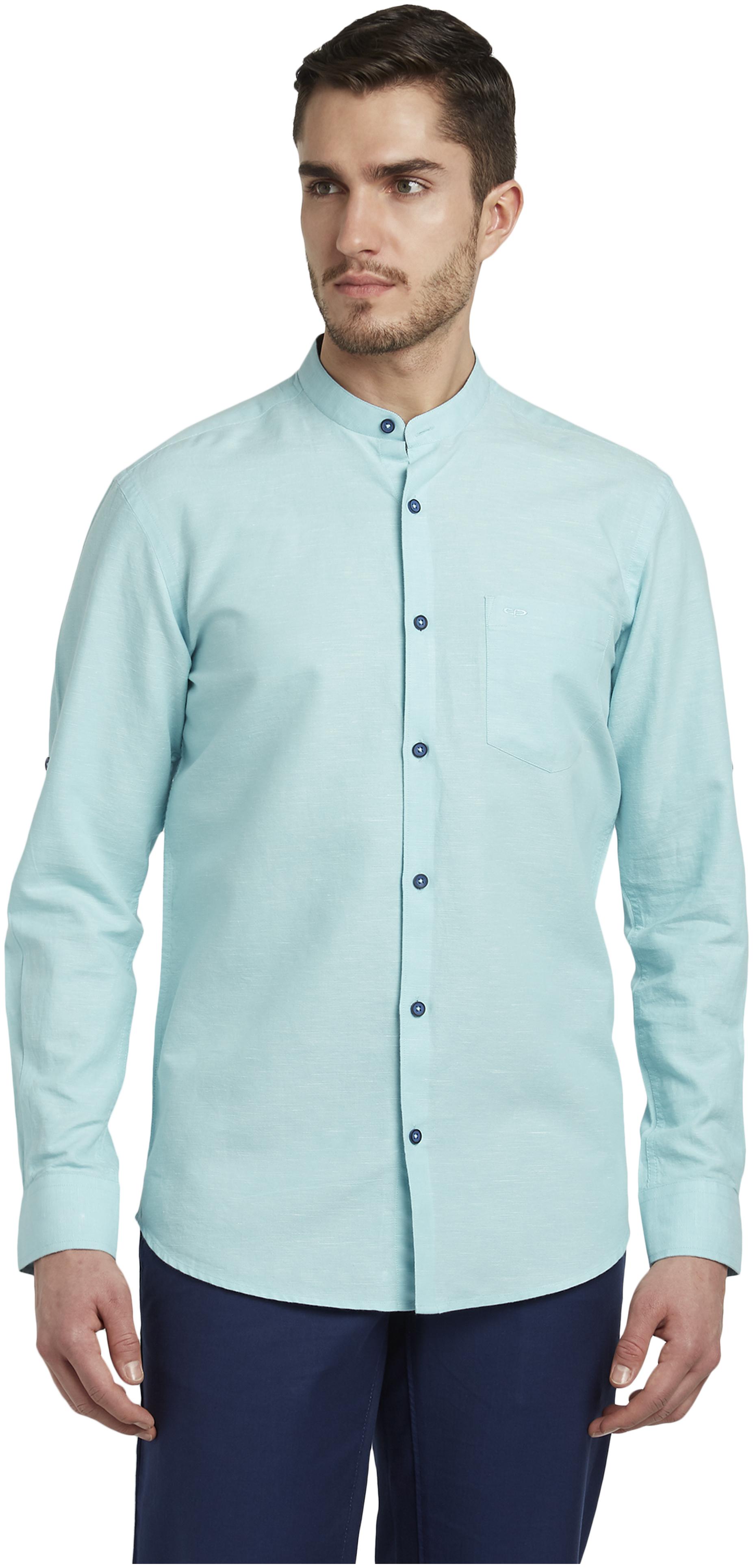 

ColorPlus Men Blue Solid Regular Fit Casual Shirt