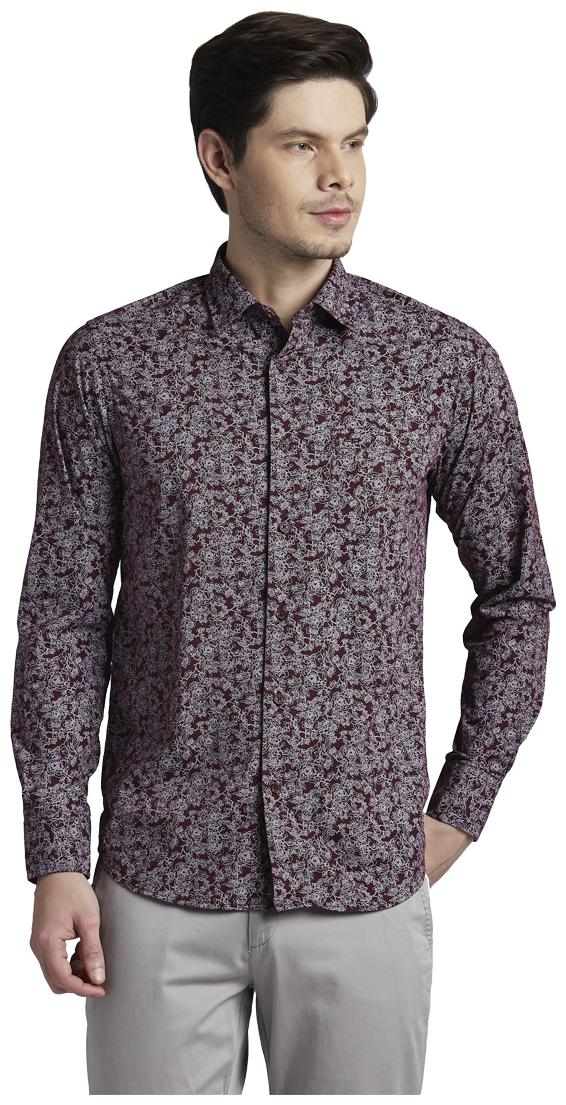 

ColorPlus Men Maroon Printed Regular Fit Casual Shirt