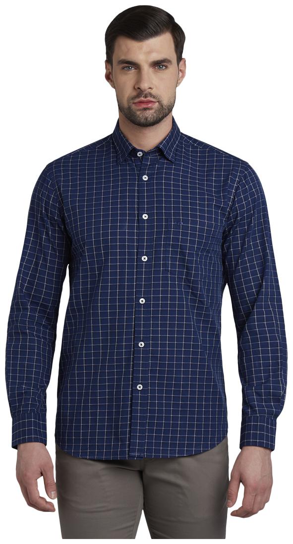 

ColorPlus Men Blue Checked Regular Fit Casual Shirt