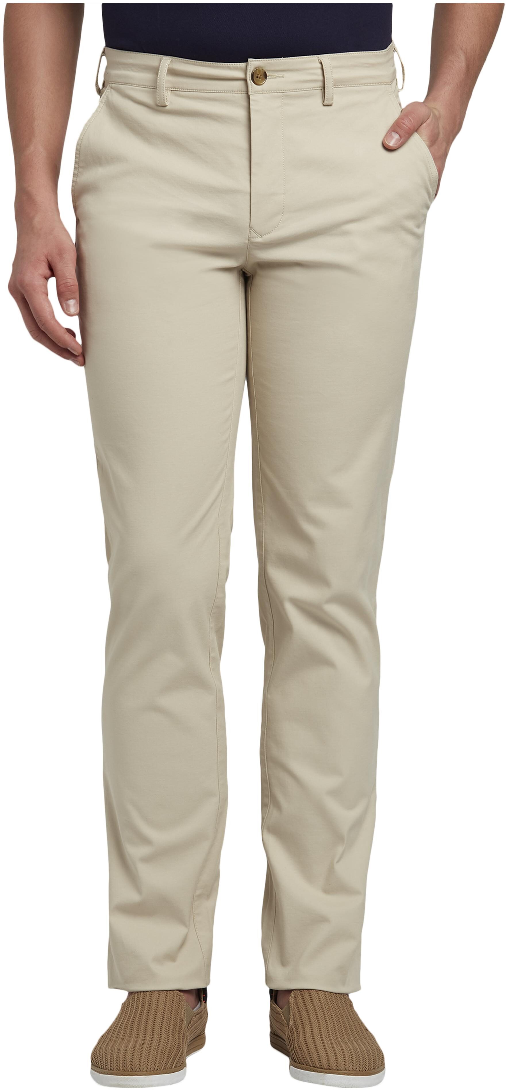 

ColorPlus Men Beige Solid Tapered fit Regular trousers