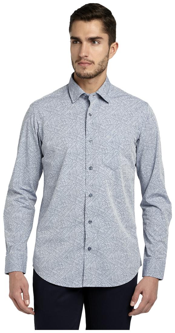 

ColorPlus Men Blue Printed Regular Fit Casual Shirt