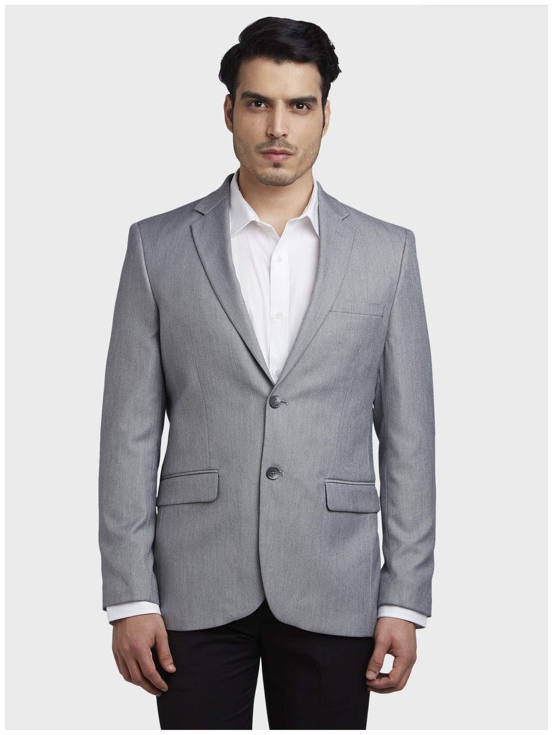 

ColorPlus Men Grey Solid Regular fit Single Breasted Blazer