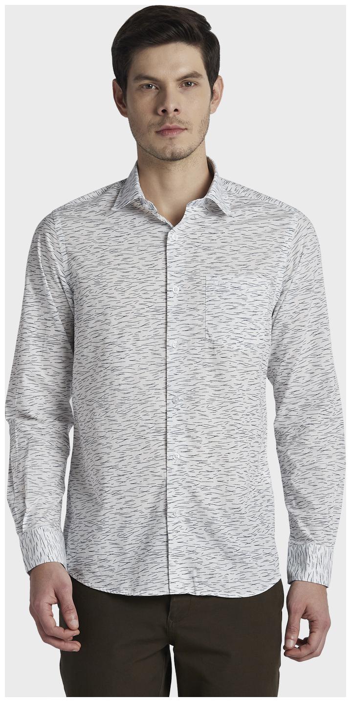 

ColorPlus Men White Printed Regular Fit Casual Shirt