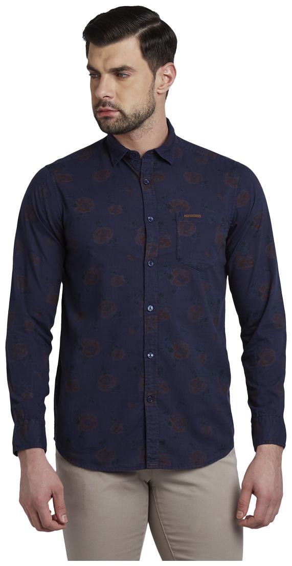 

ColorPlus Men Blue Printed Regular Fit Casual Shirt