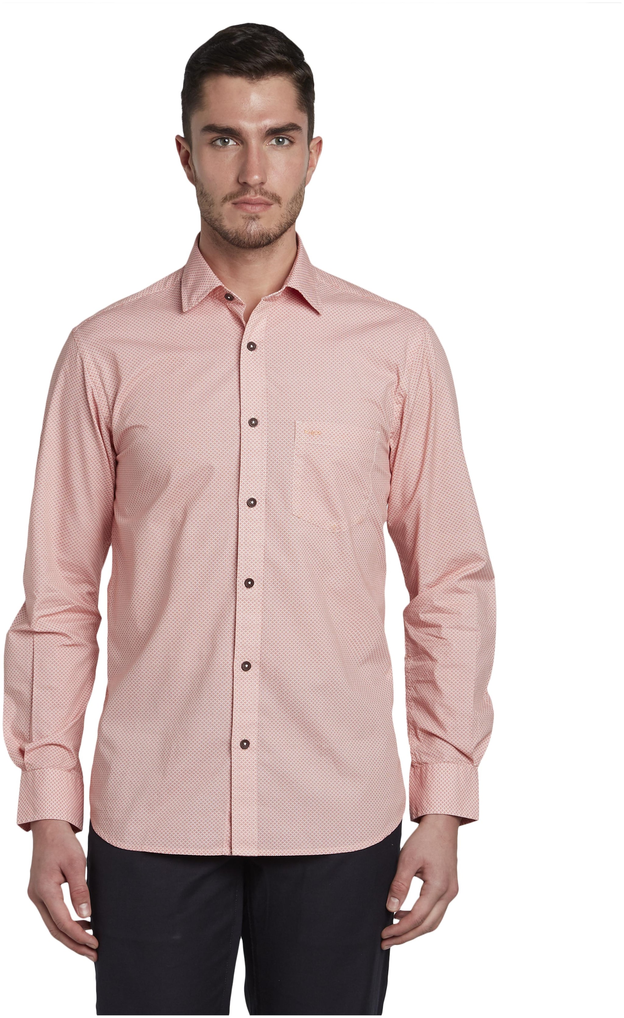 

ColorPlus Men Orange Solid Regular Fit Casual Shirt