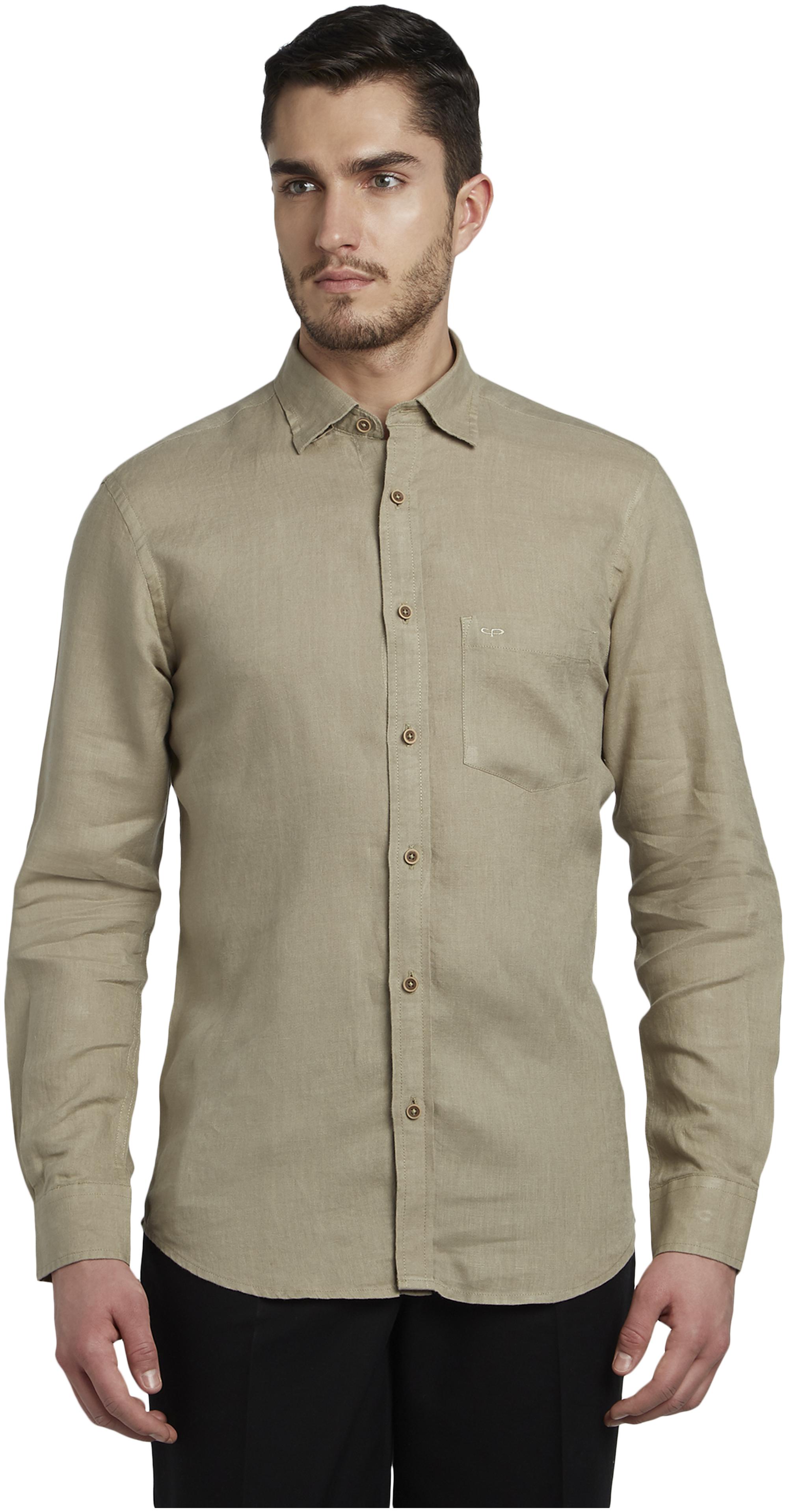 

ColorPlus Men Beige Solid Regular Fit Casual Shirt