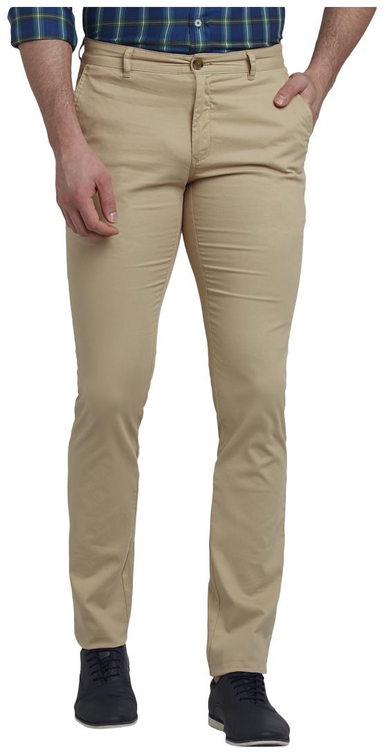 

ColorPlus Men Beige Solid Regular fit Regular trousers