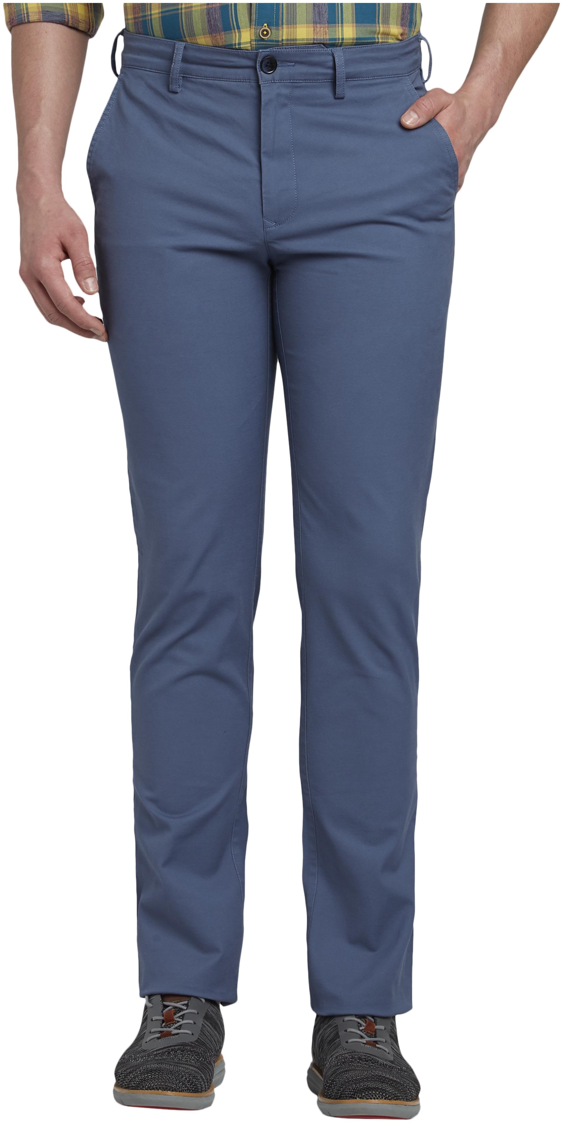

ColorPlus Men Blue Solid Tapered fit Regular trousers