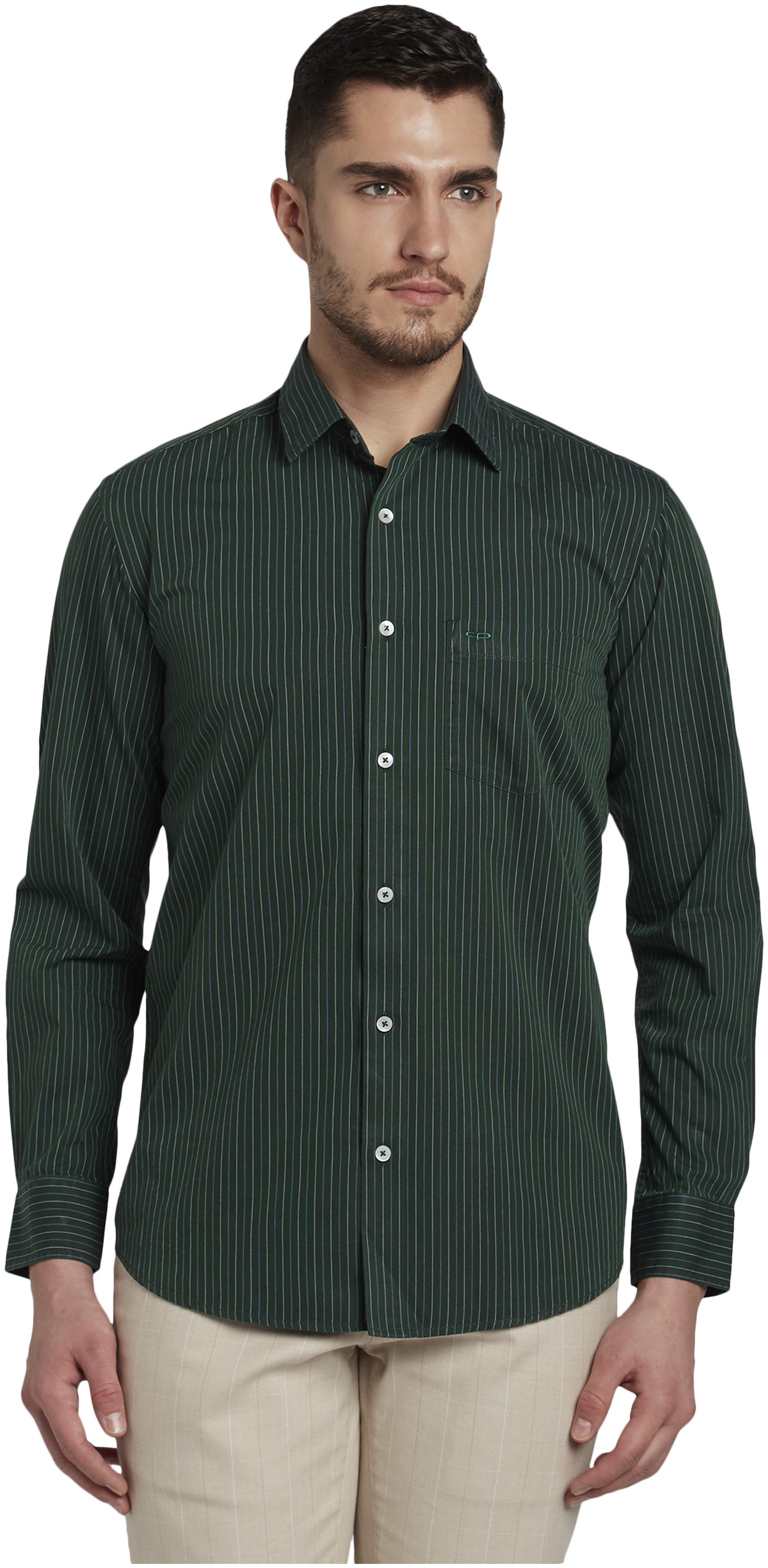 

ColorPlus Men Green Printed Regular Fit Casual Shirt