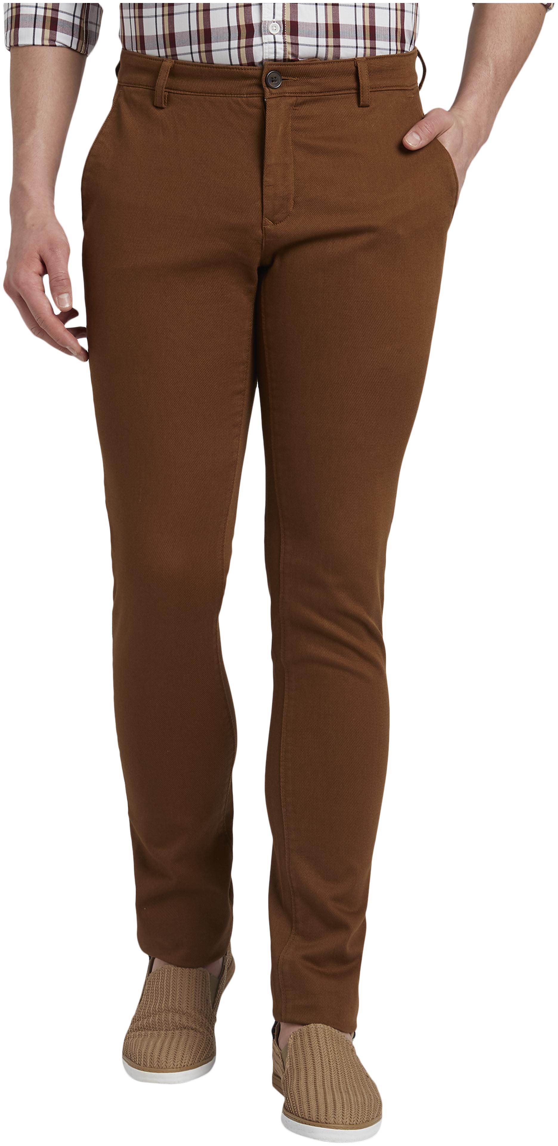 

ColorPlus Men Brown Striped Regular fit Regular trousers