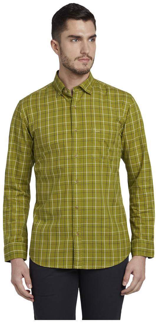 

ColorPlus Men Green Checked Regular Fit Casual Shirt