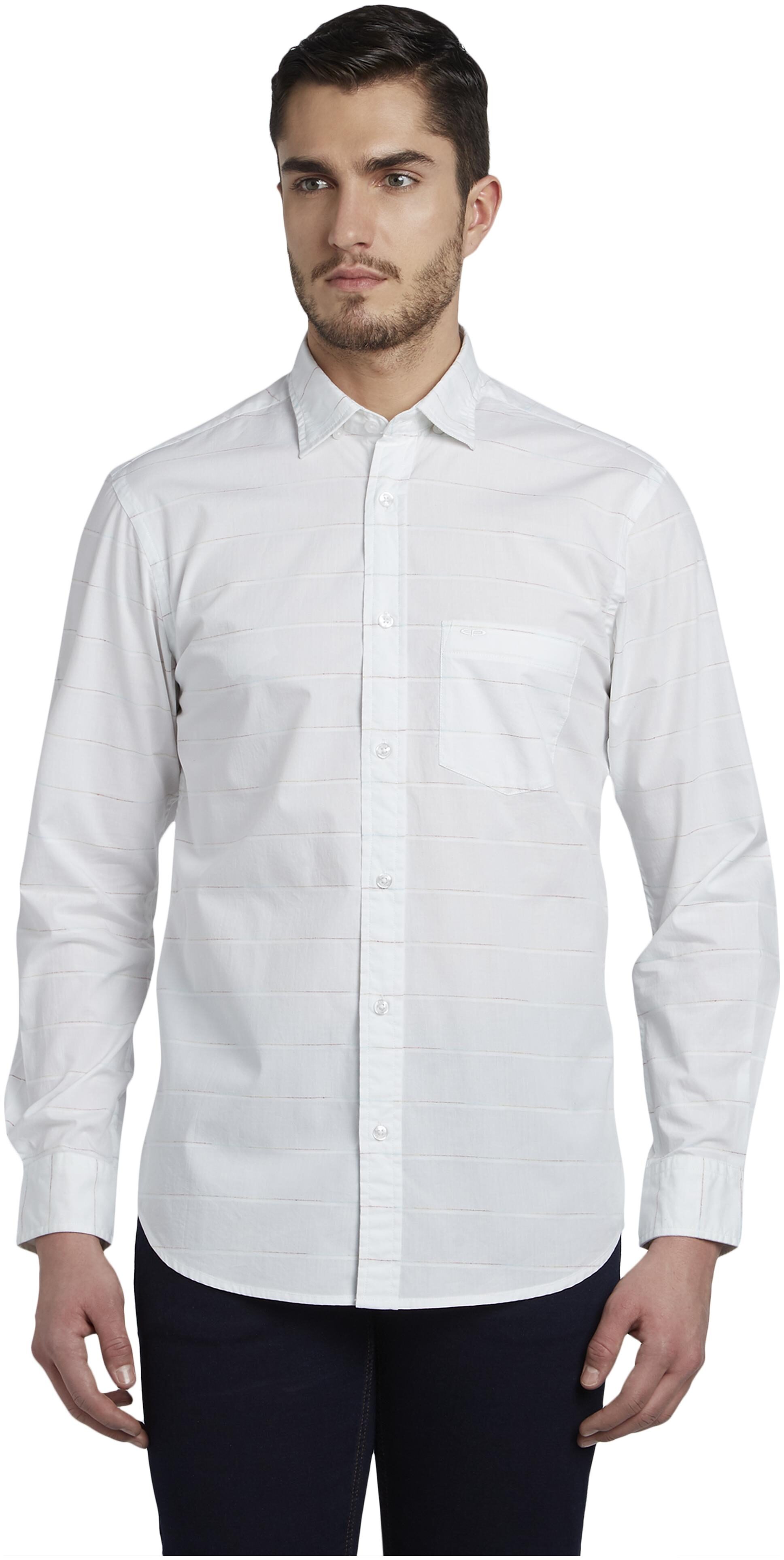

ColorPlus Men White Solid Regular Fit Casual Shirt