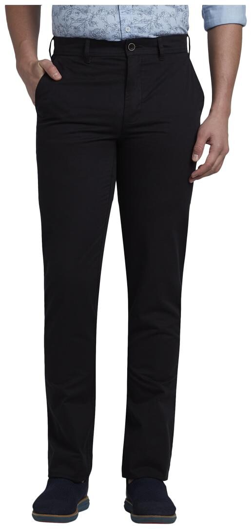 

ColorPlus Men Black Solid Regular fit Regular trousers