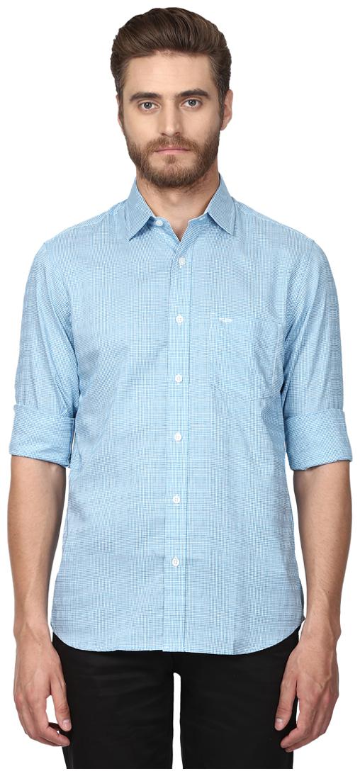 

ColorPlus Men Blue Checked Regular Fit Casual Shirt