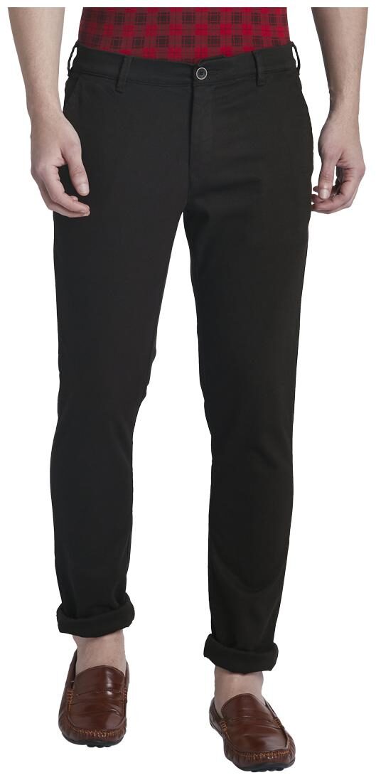 

ColorPlus Men Black Solid Regular fit Regular trousers