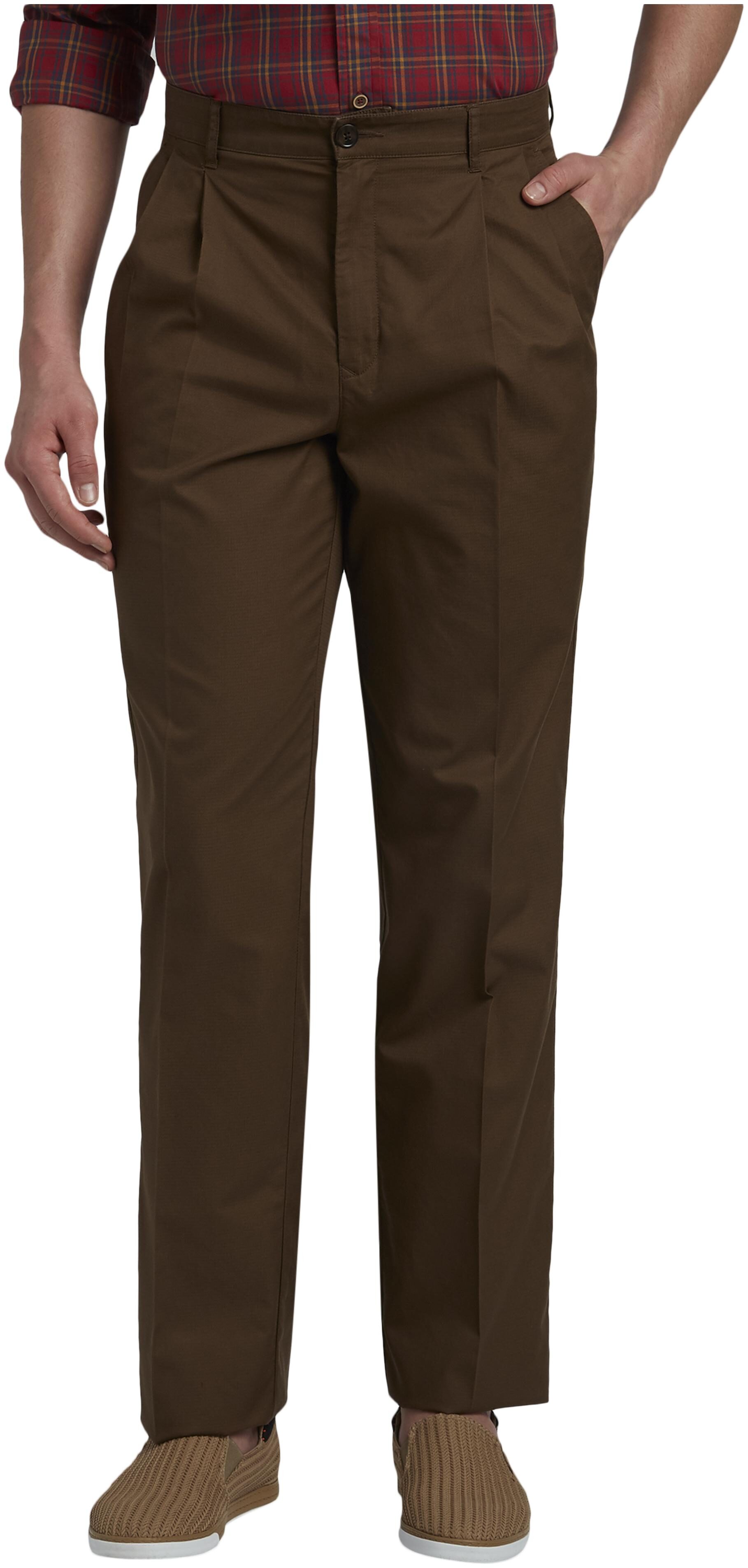 

ColorPlus Men Brown Solid Regular fit Regular trousers