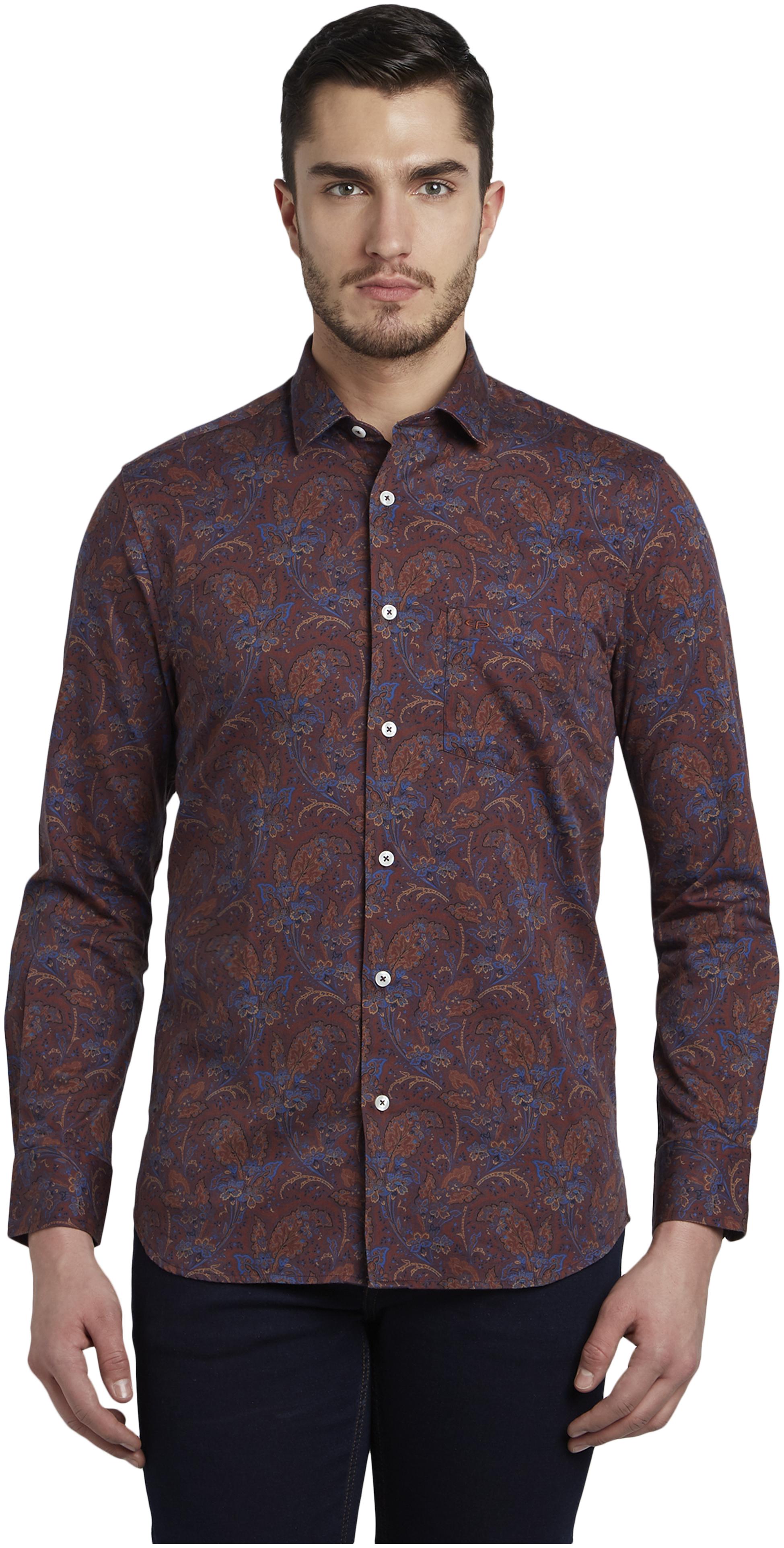 

ColorPlus Men Brown Printed Regular Fit Casual Shirt