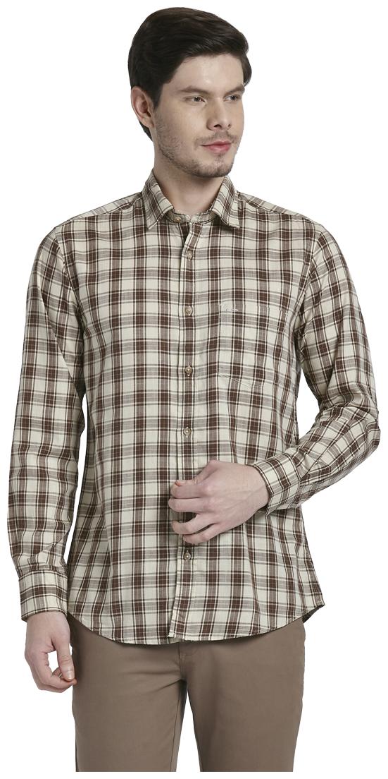 

ColorPlus Men Brown Checked Regular Fit Casual Shirt