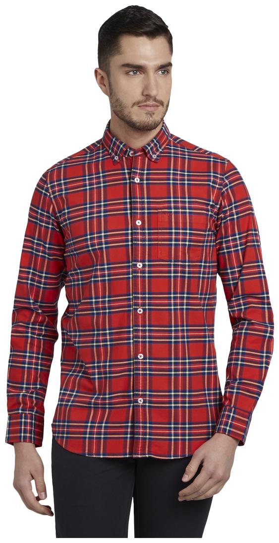 

ColorPlus Men Red Checked Regular Fit Casual Shirt