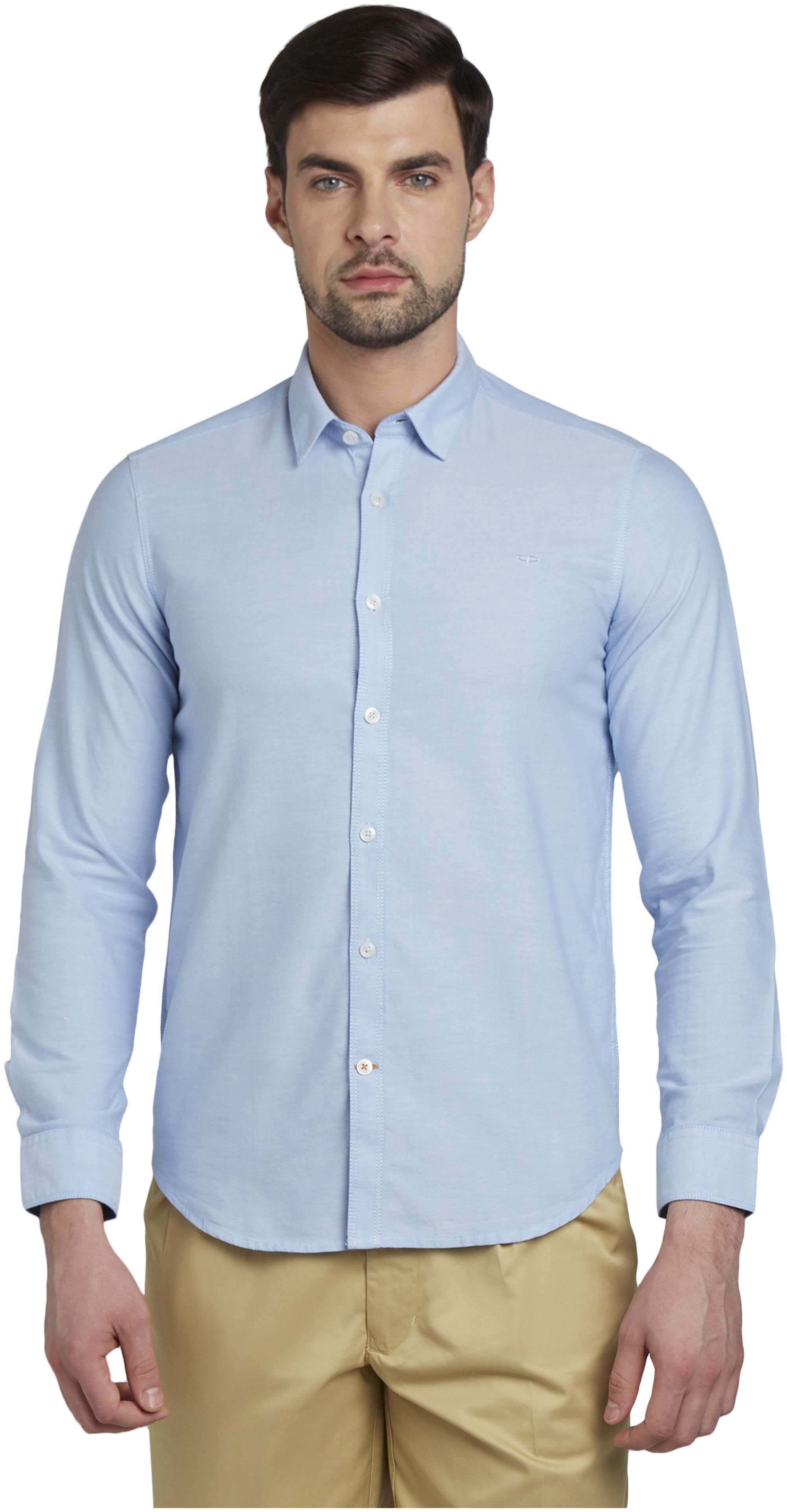 

ColorPlus Men Blue Solid Slim Fit Casual Shirt