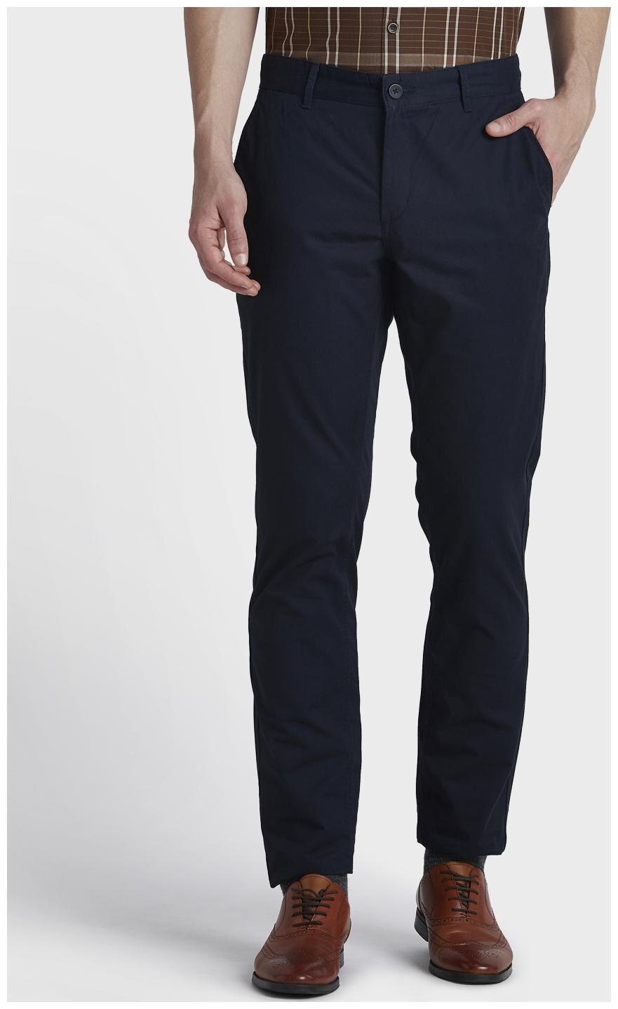 

ColorPlus Men Blue Solid Regular fit Wrinkle free Regular trousers