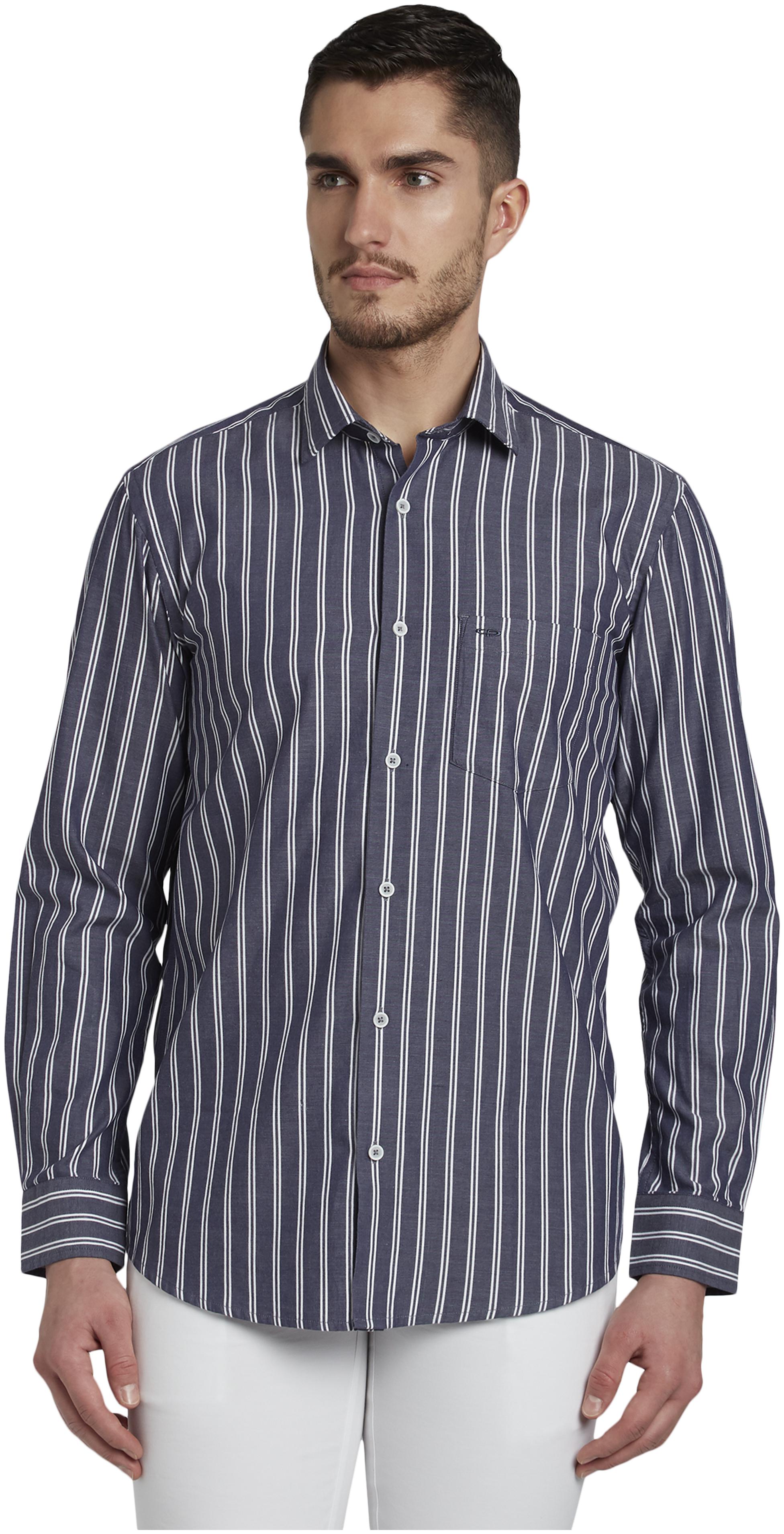 

ColorPlus Men Blue Printed Regular Fit Casual Shirt
