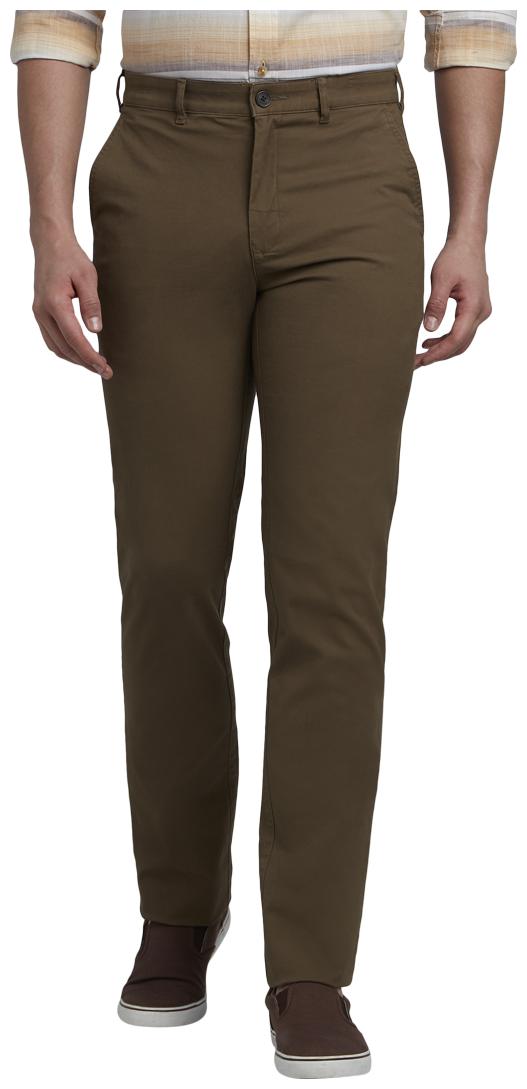 

ColorPlus Men Brown Solid Tapered fit Regular trousers