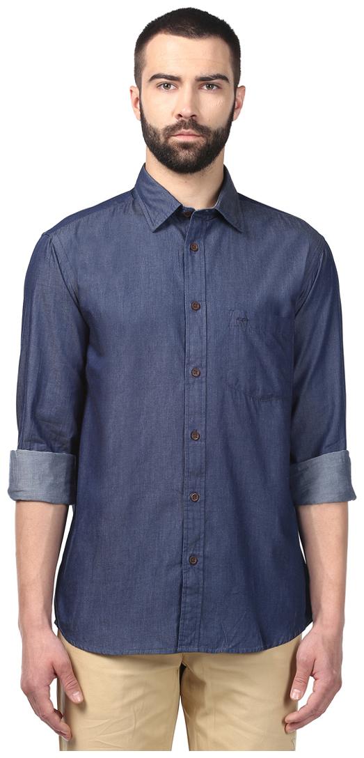 

ColorPlus Men Blue Solid Regular Fit Casual Shirt