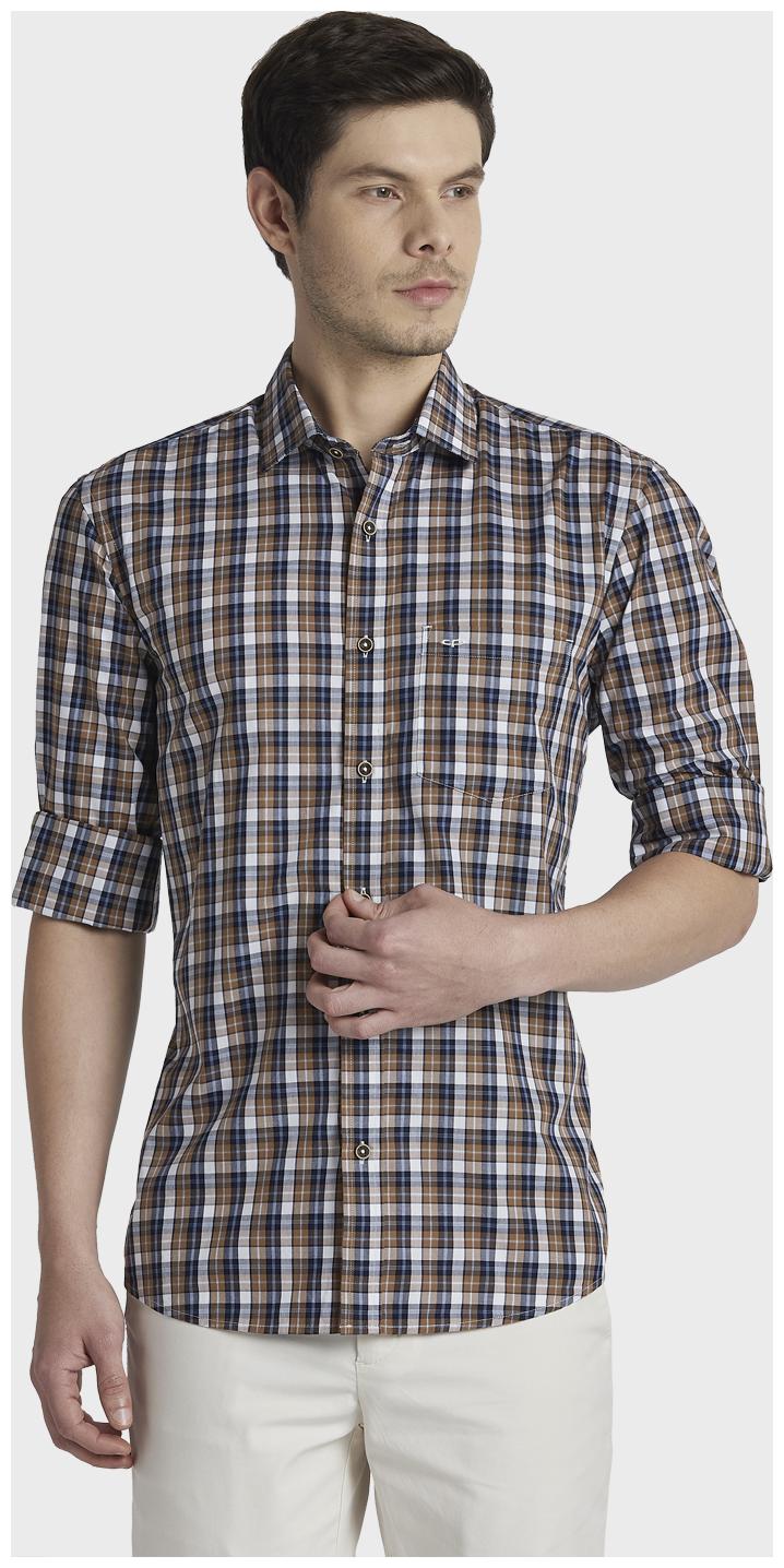 

ColorPlus Men Brown Checked Regular Fit Casual Shirt